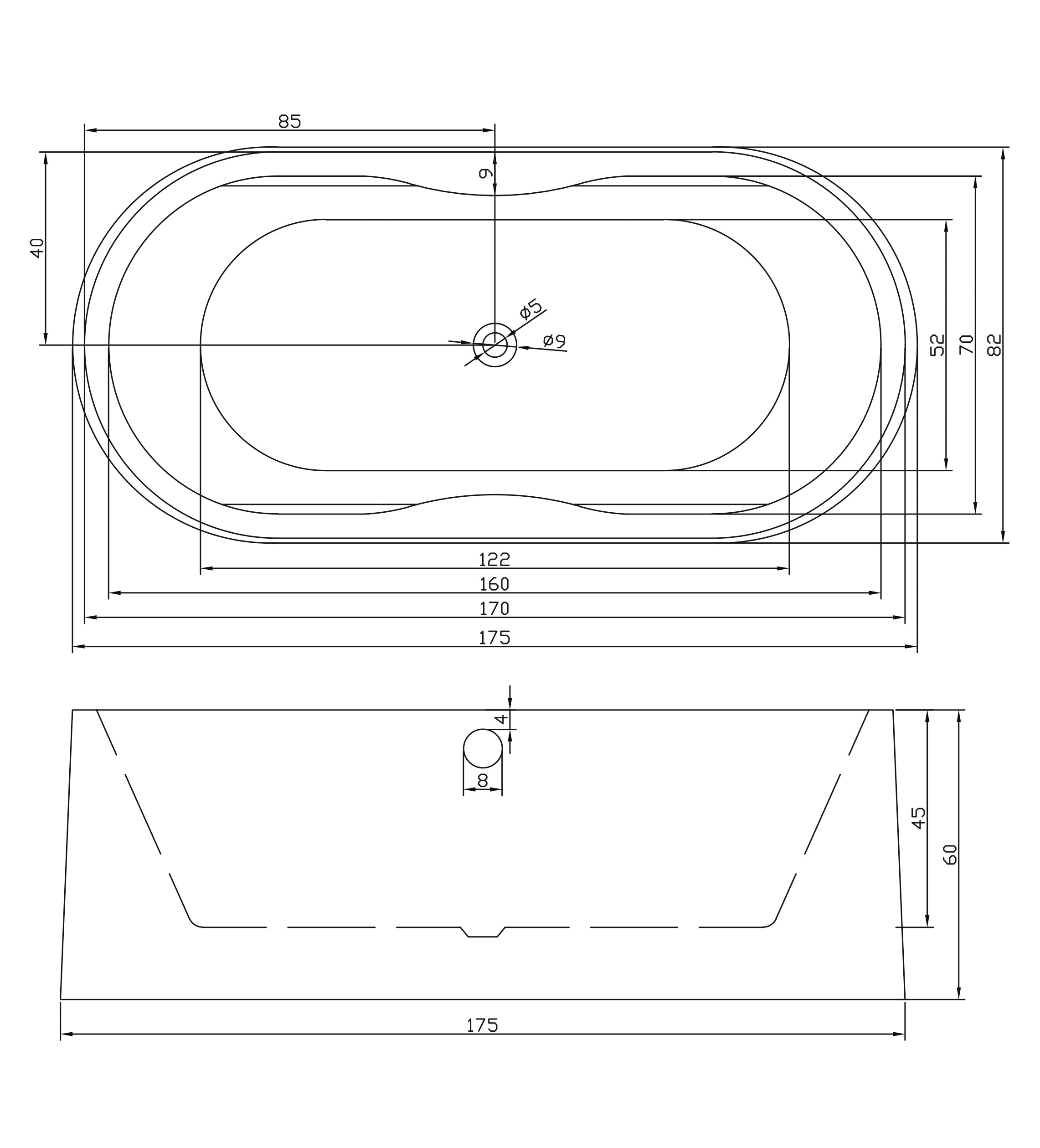 Thumbnail - Sanotechnik Badewanne "Liverpool" Höhe 60 cm doppelwandig