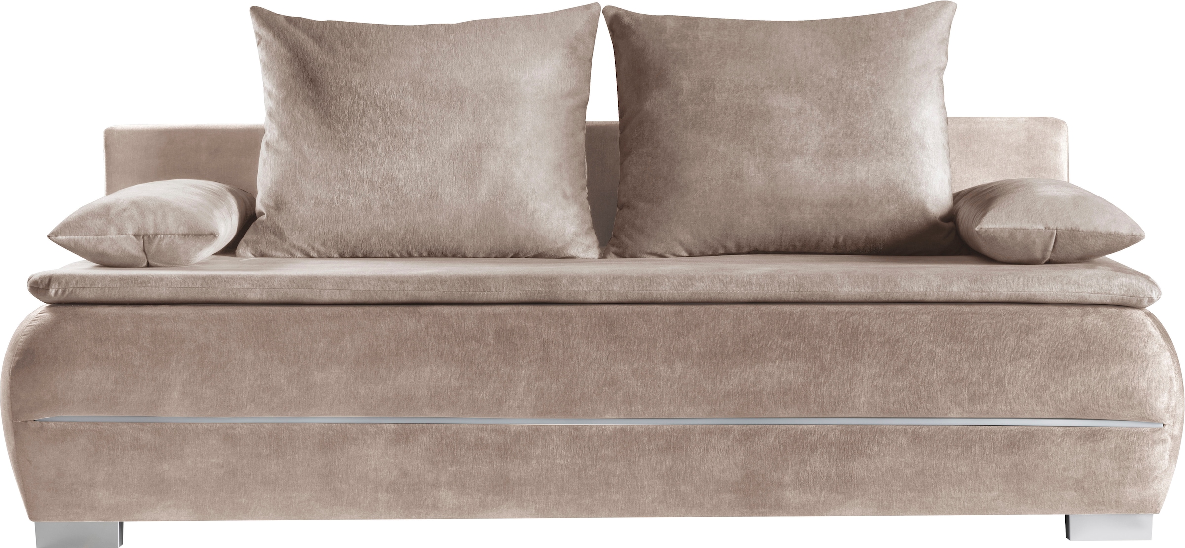 WERK2 Schlafsofa »Tekla 206 cm breit LED modern, Wellenunterfederung« Veloursstoff, Schlaffunktion, Bettkasten, LED-Beleuchtung