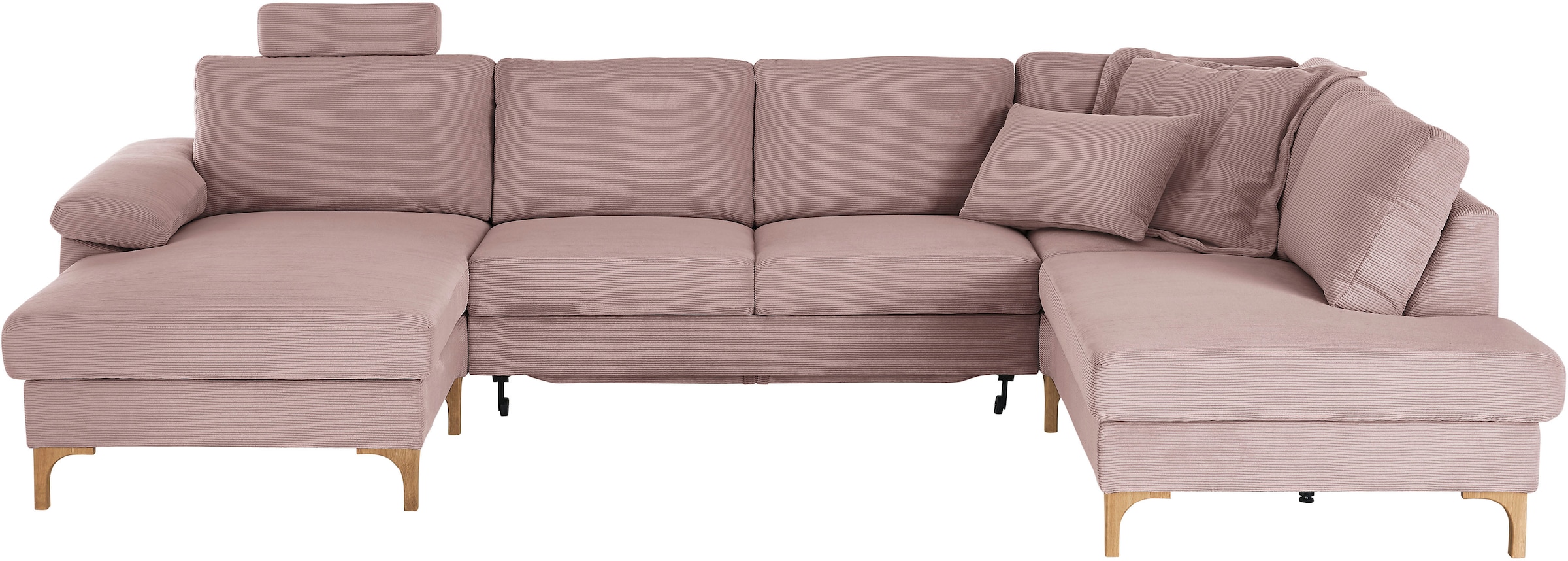 3C Candy Wohnlandschaft "Lecce, wahlweise PUR-Schaumstoff oder Tonnentaschenfederkern U-Form" Bettkasten in Umbauecke und Longchair, sowie Querschläfer im 2-Sitzer
