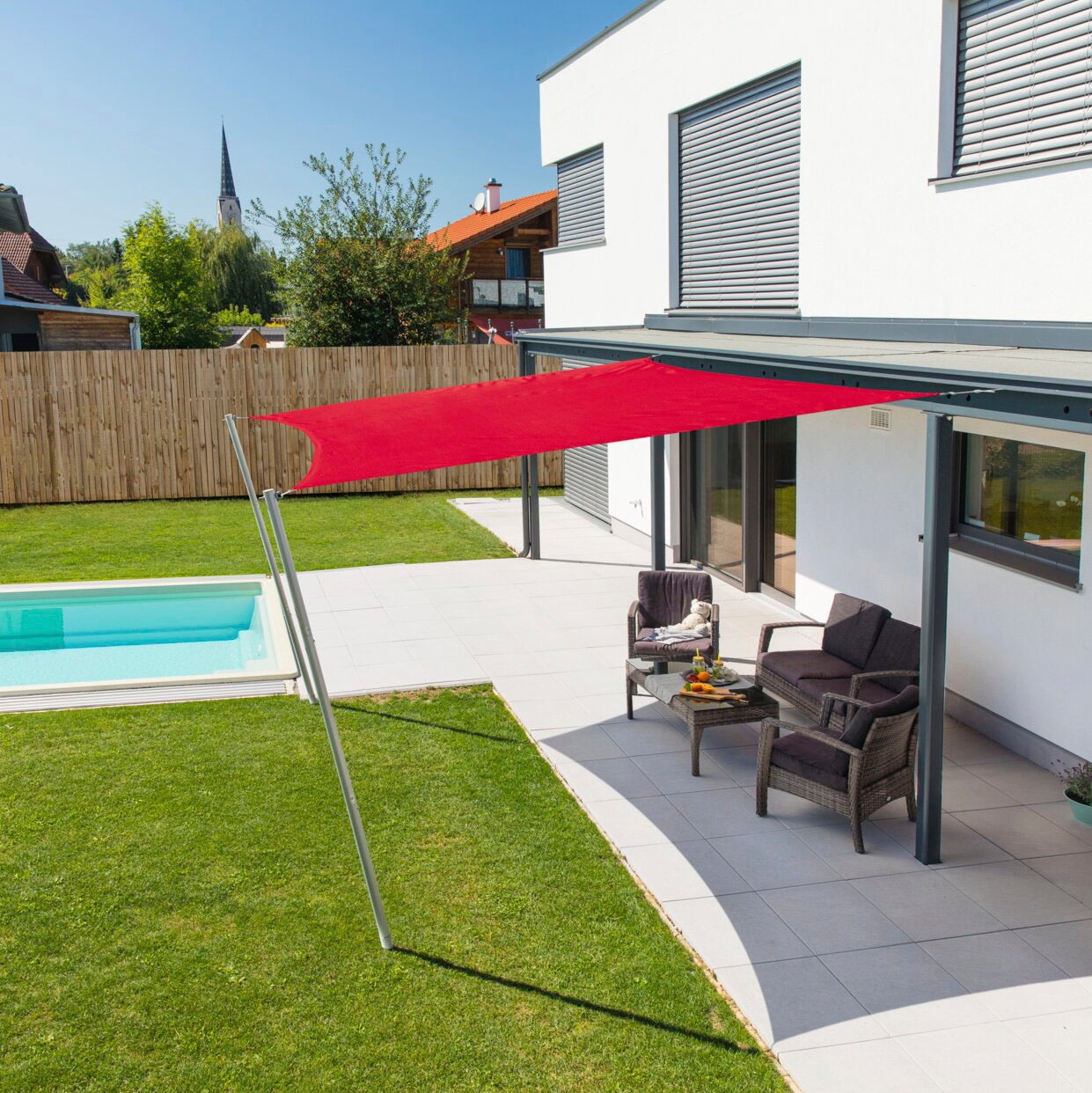 Windhager Sonnensegel »Capri Quadrat«, 4x4m, rot