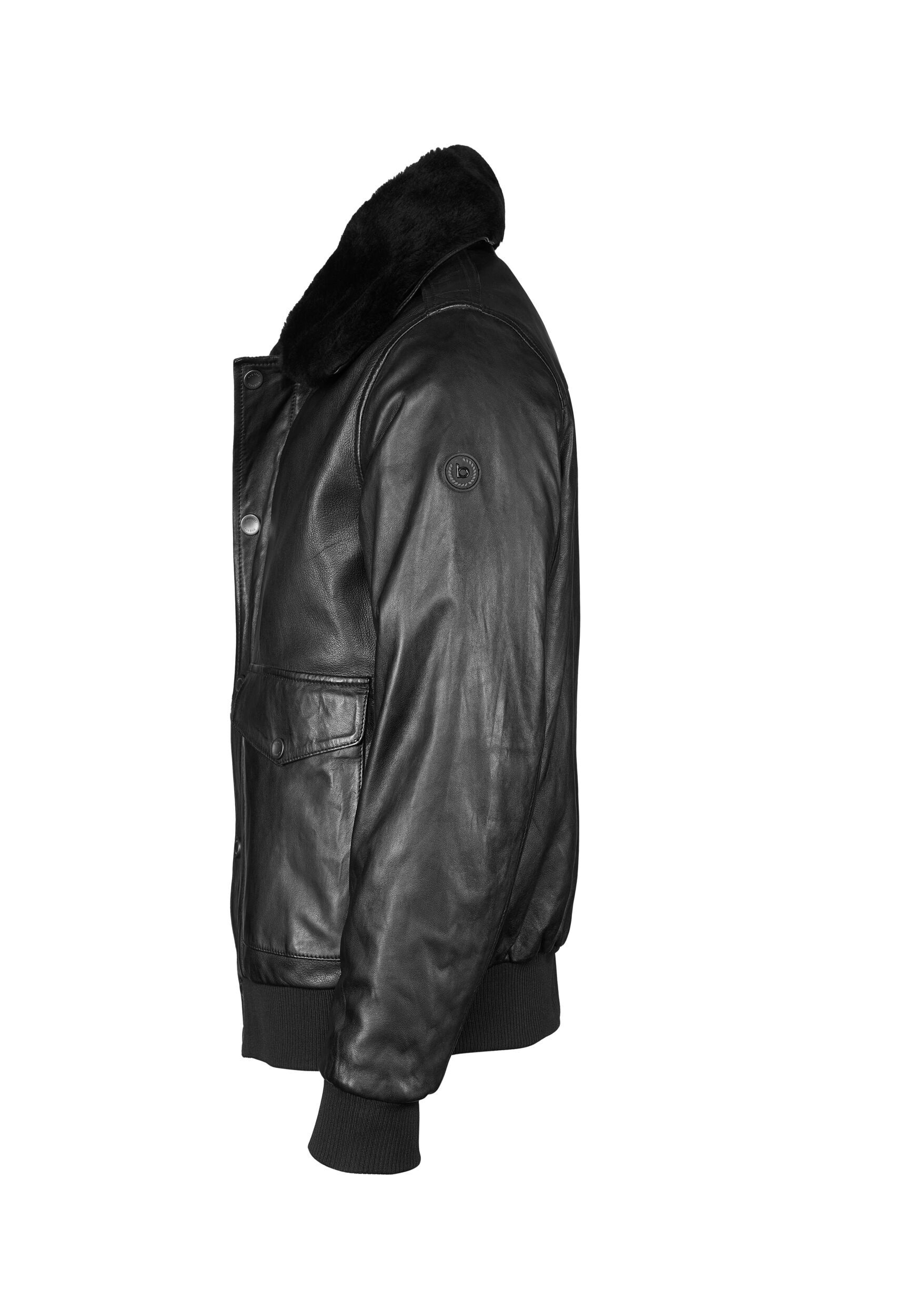 bugatti Lederjacke »BUWALES« ohne Kapuze aus weichem Leder