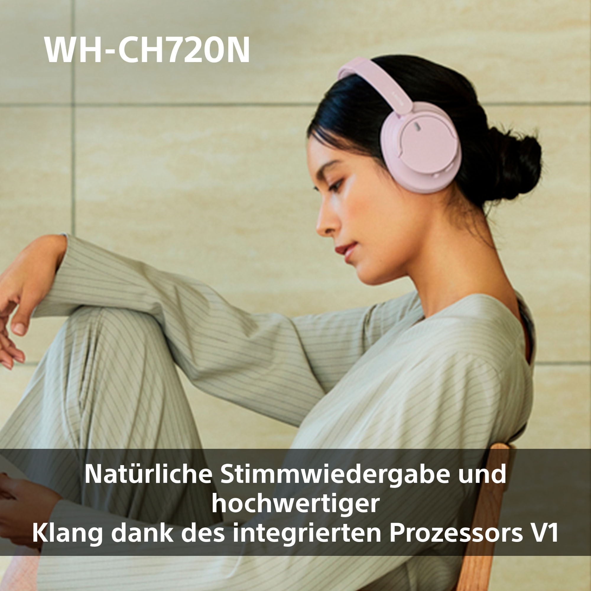 Sony Over-Ear-Kopfhörer »WH-CH720N«, Bluetooth, Noise-Cancelling-Freisprechfunktion-integrierte Steuerung für Anrufe und Musik-LED Ladestandsanzeige-Multi-Point-Verbindung-Sprachsteuerung