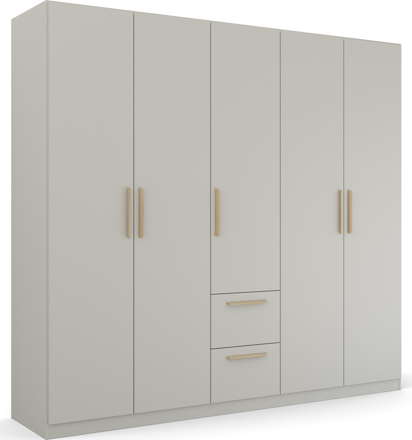 rauch Kleiderschrank "Drehtürenschrank Schrank Garderobe Ankleide SKANDI BY QUADRA SPIN" Breiten: 181/226/271 cm, Höhe 210 cm, im Landhaus-Stil mit Massivholzgriffen aus Wildeiche, mit Schubladen