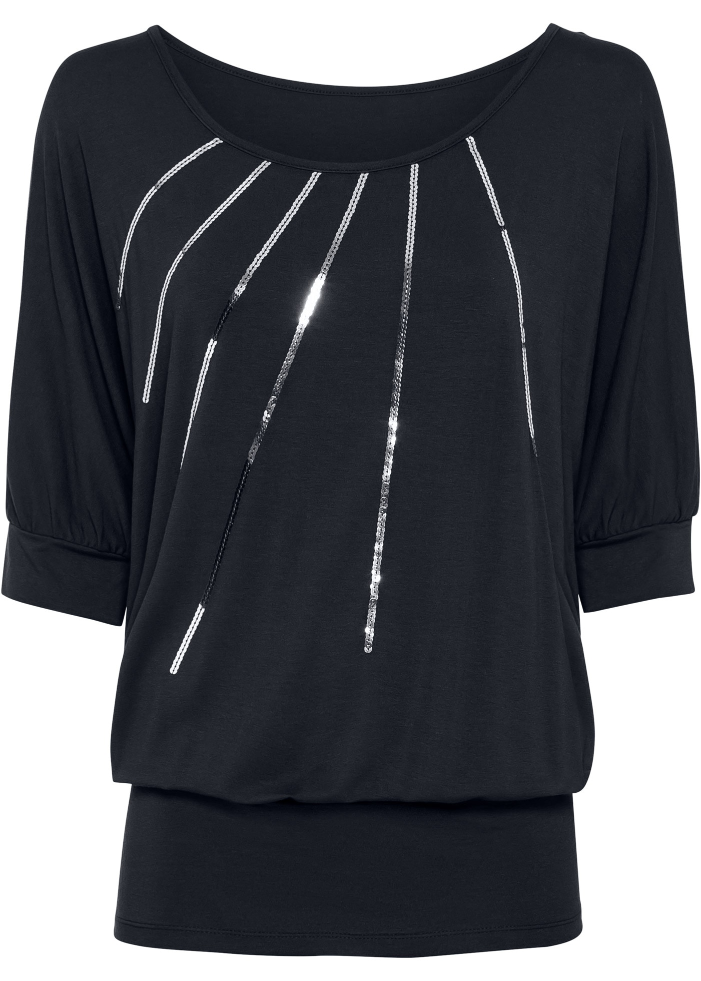 bonprix T-Shirt »Shirt aus fließendem Viskose-Mix« Oversize-Passform, Halbarm-Design, aus Viskose-Mix