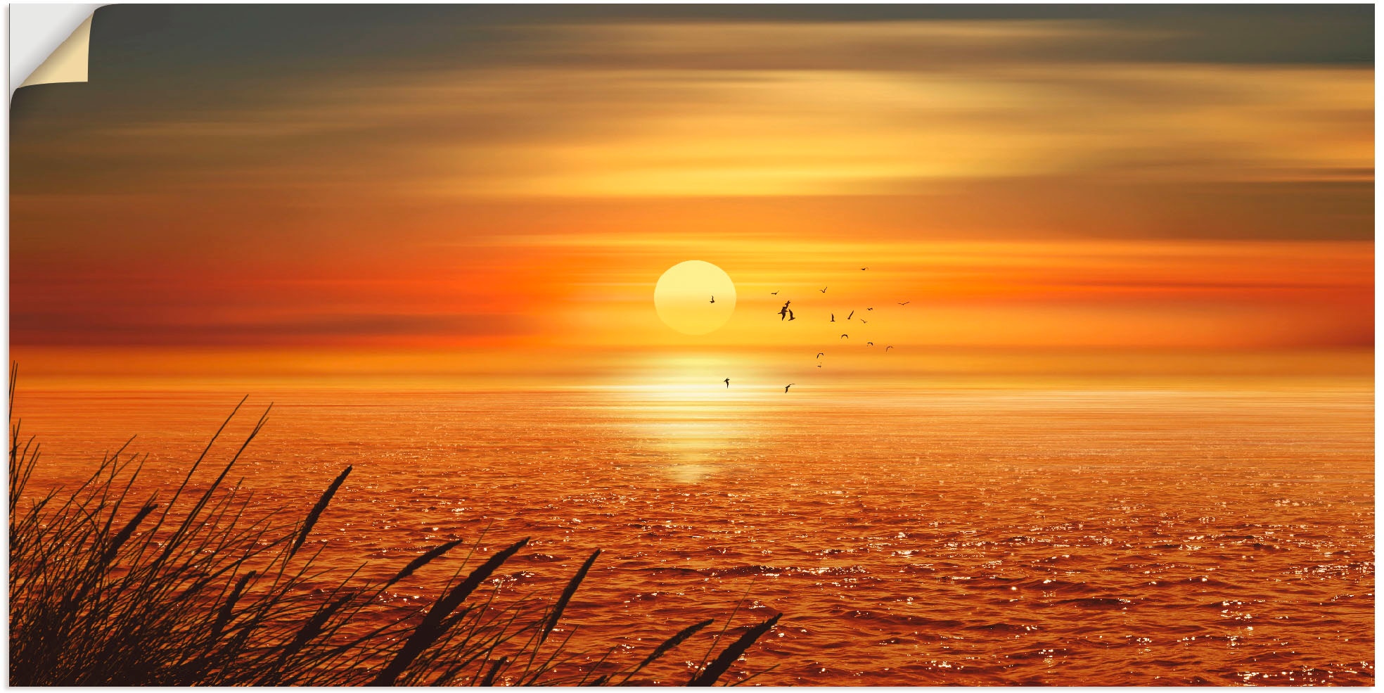 Artland Wandbild Poster Meer«, über Leinwandbild, oder & Größen dem »Sonnenuntergang versch. St.), -untergang, Wandaufkleber (1 BAUR in bestellen Sonnenaufgang | als