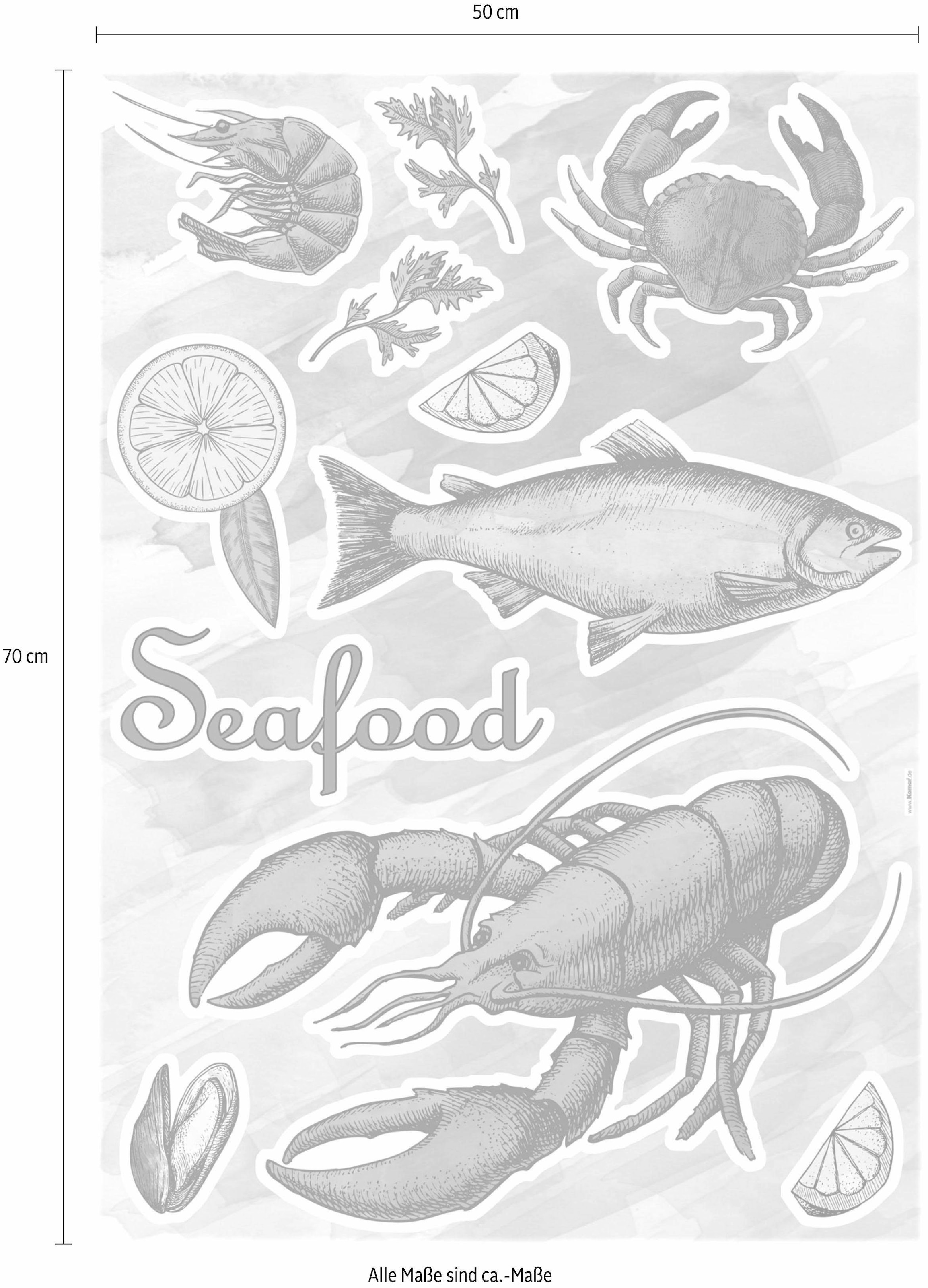 Komar Wandtattoo »Seafood«, 50x70 cm (Breite x Höhe), selbstklebendes Wandtattoo