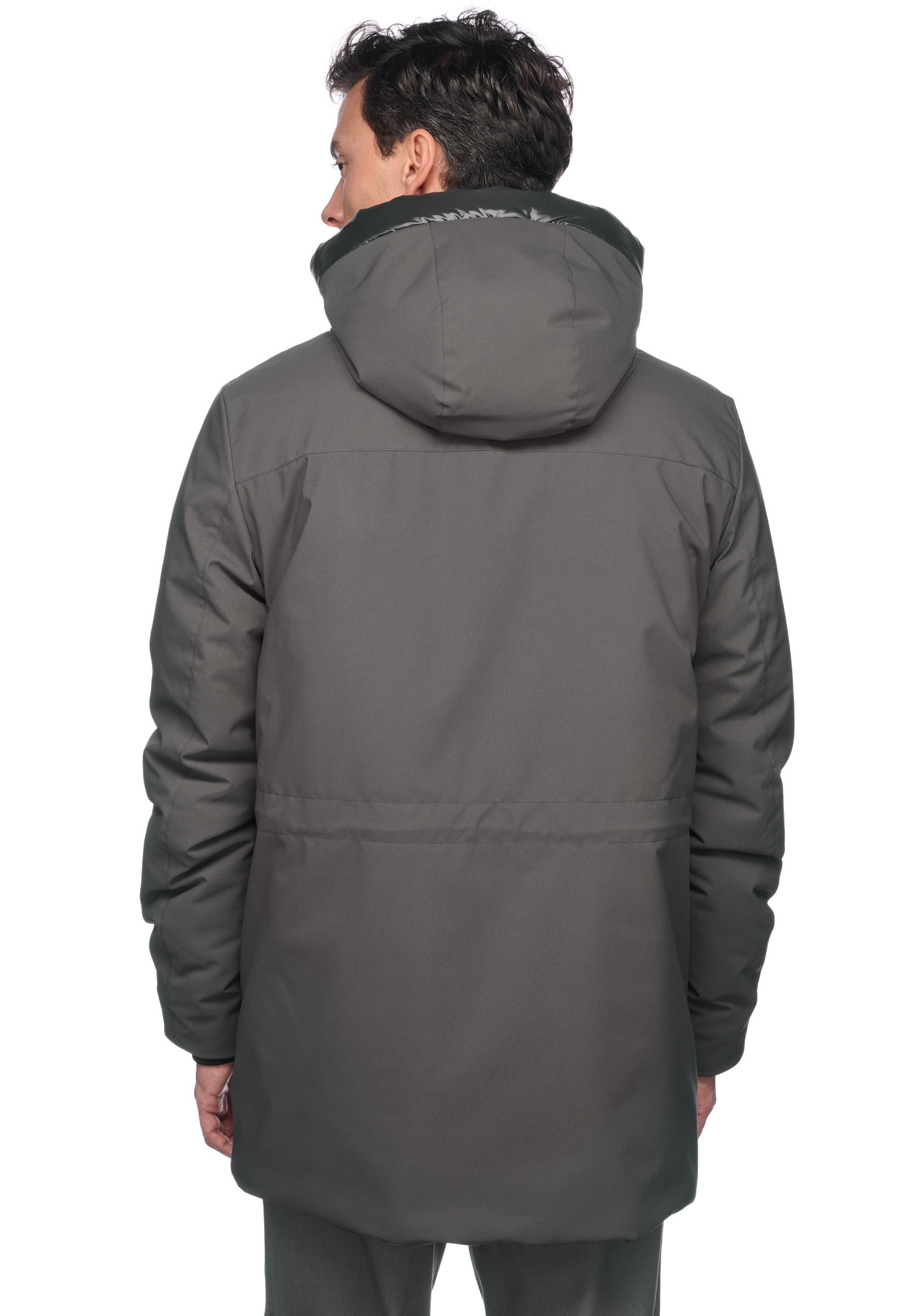 Geox Langjacke »SPHERICA«, mit Kapuze, mit verdecktem Reißverschluss & Druckern, Leistentaschen, Kapuze