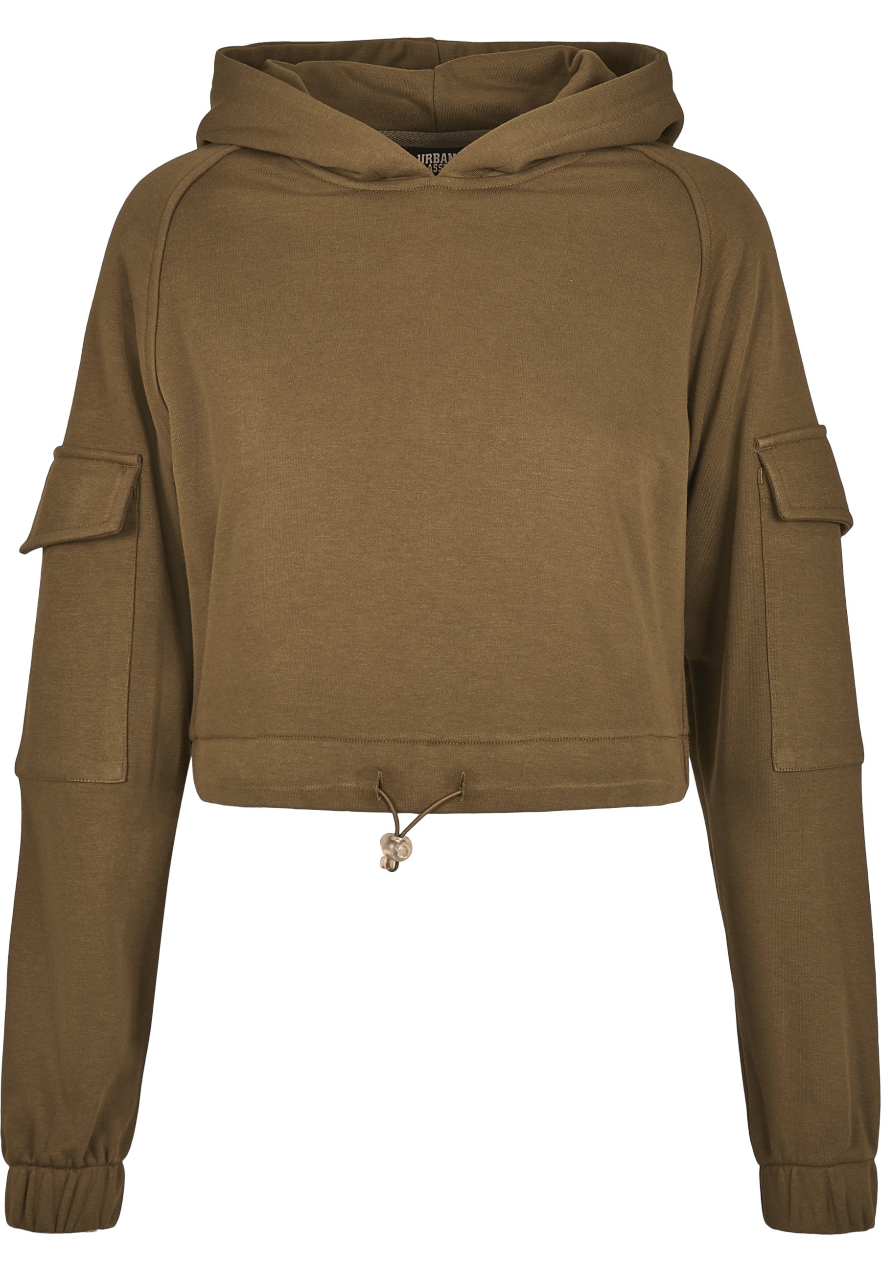 URBAN CLASSICS Rundhalspullover "Urban Classics Damen Ladies Short Worker Hoody" 1