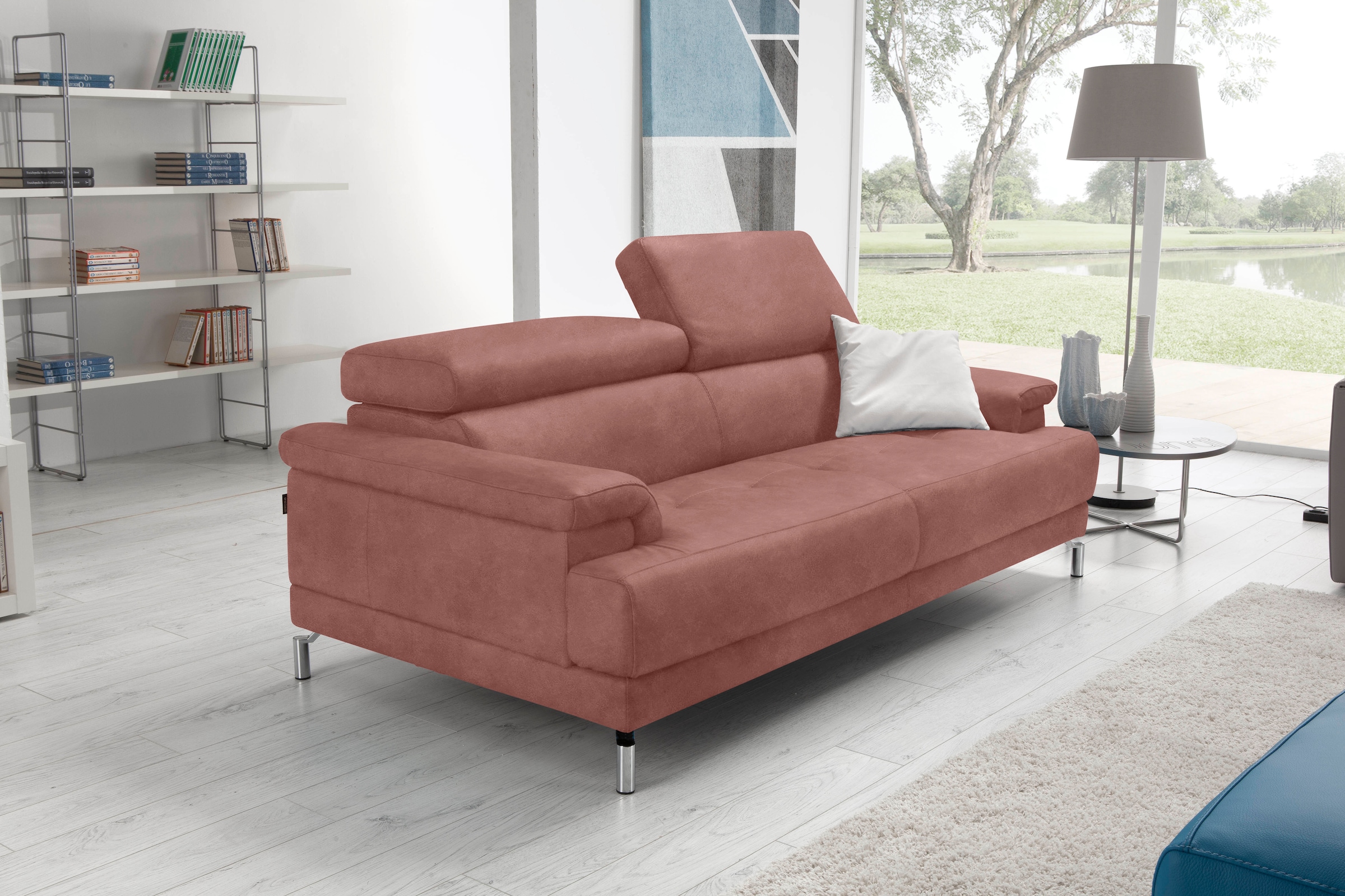 Egoitaliano 2,5-Sitzer »Soul, Design und Sitzkomfort auf hohem Niveau, tolle Details«, inkl. Kopfteilverstellung für noch mehr Komfort, Designfuß