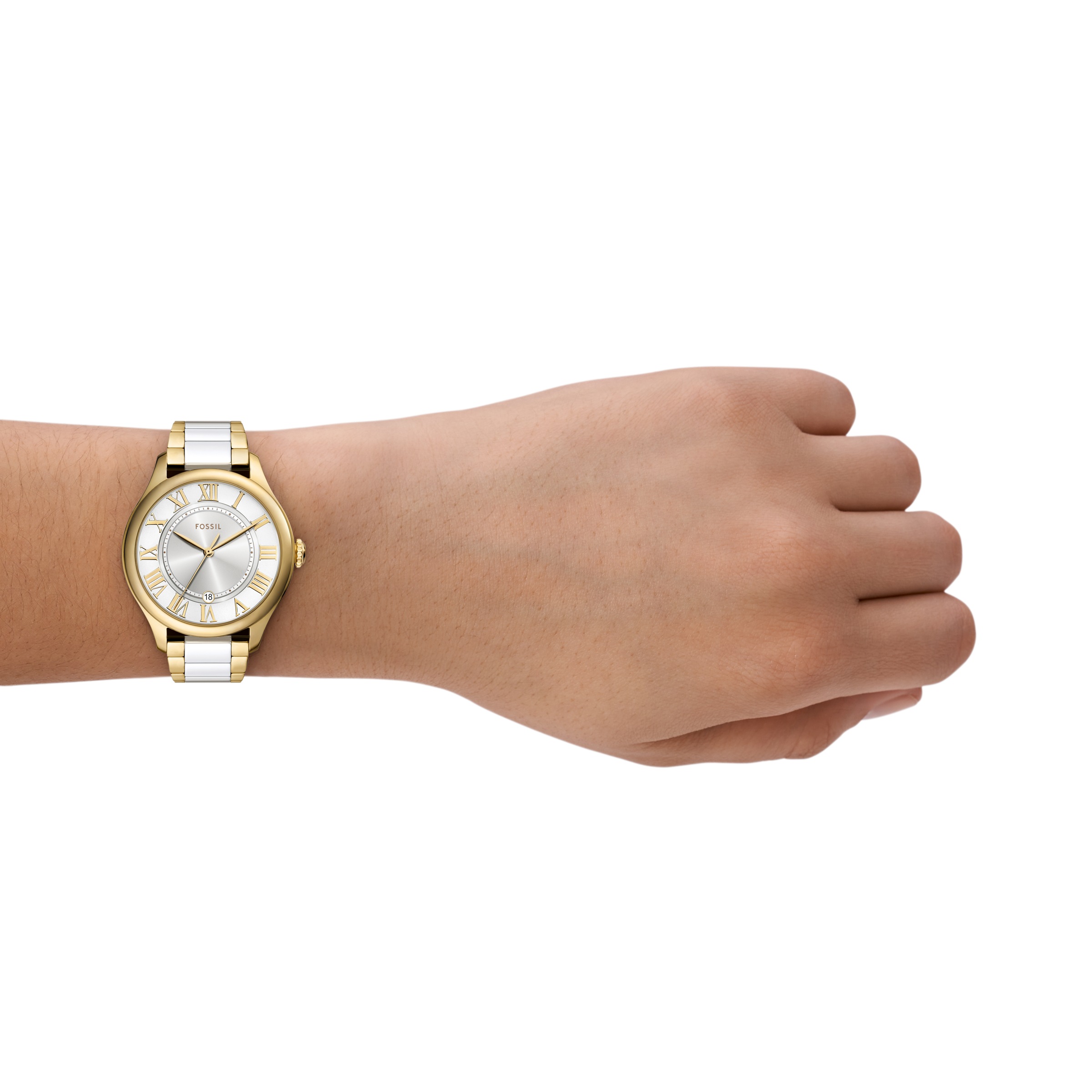 Fossil Quarzuhr »GILMORE«, Armbanduhr, Damenuhr, analog, Tag