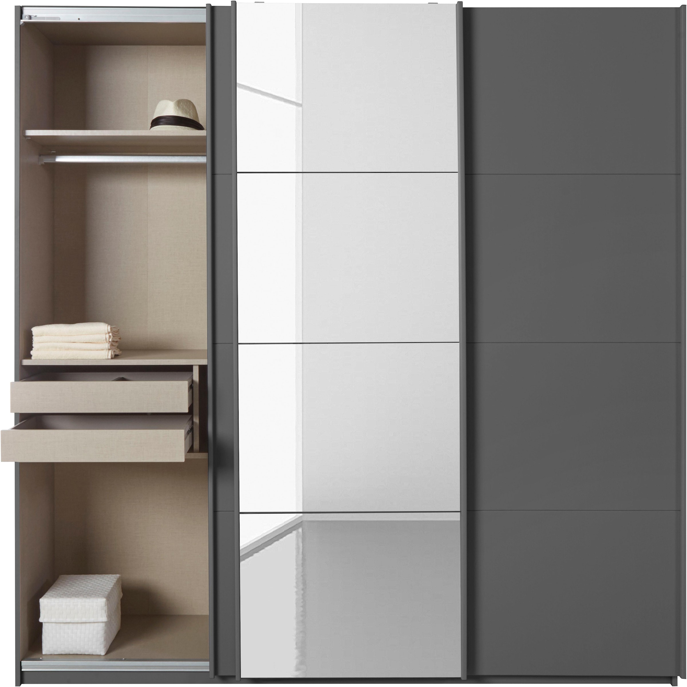 rauch Schwebetürenschrank »Kleiderschrank Schrank Garderobe Wäscheschrank BESTSELLER KEPAN«, inkl. Schubladen-Einsatz und extra Einlegeböden MADE IN GERMANY