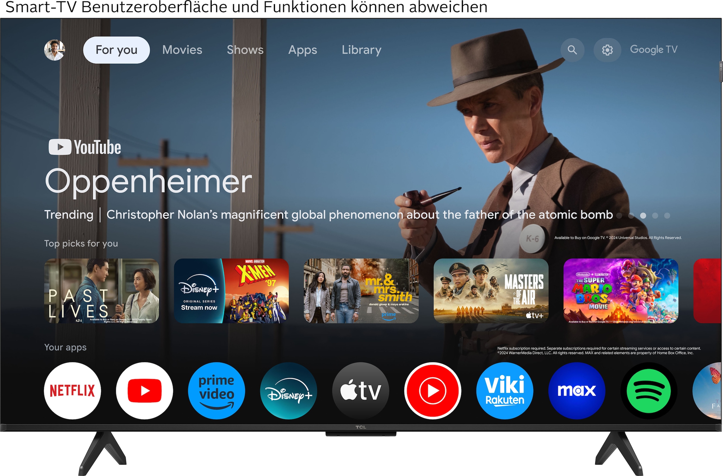 TCL QLED-Fernseher »50P71KX1«, 4K Ultra HD, Google TV-Smart-TV, Multi-HDR, Dolby Vision, Smart TV, Apple TV, Dolby Atmos, Slim Design