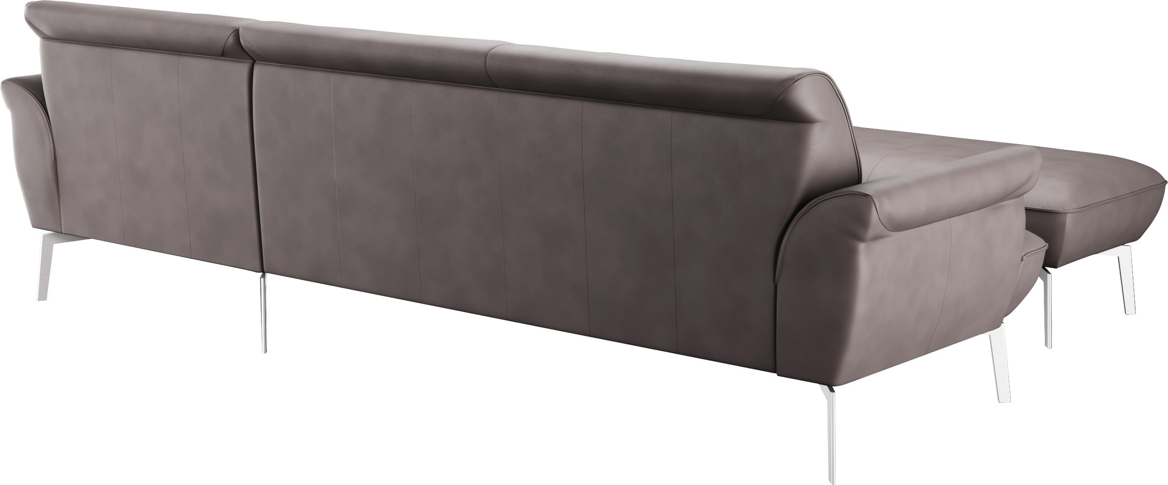 himolla Ecksofa »himolla 9900«, (mit Hocker), Recamiere rechts o. links, Füße Aluminium, mit Hocker