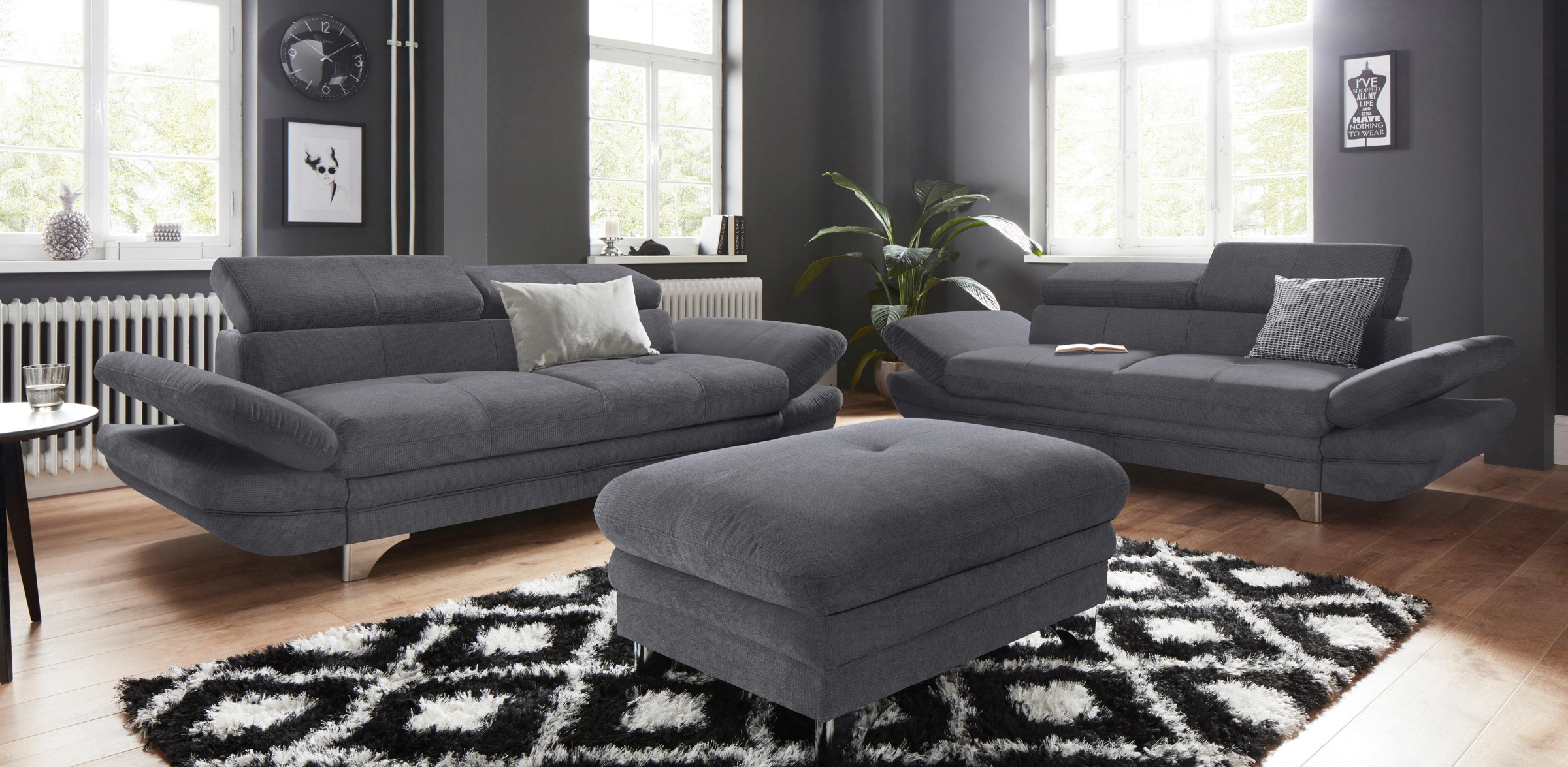 COTTA 3-Sitzer »Enterprise«, Big-Sofa, mit Armteilverstellung & Kopfteilverstellung