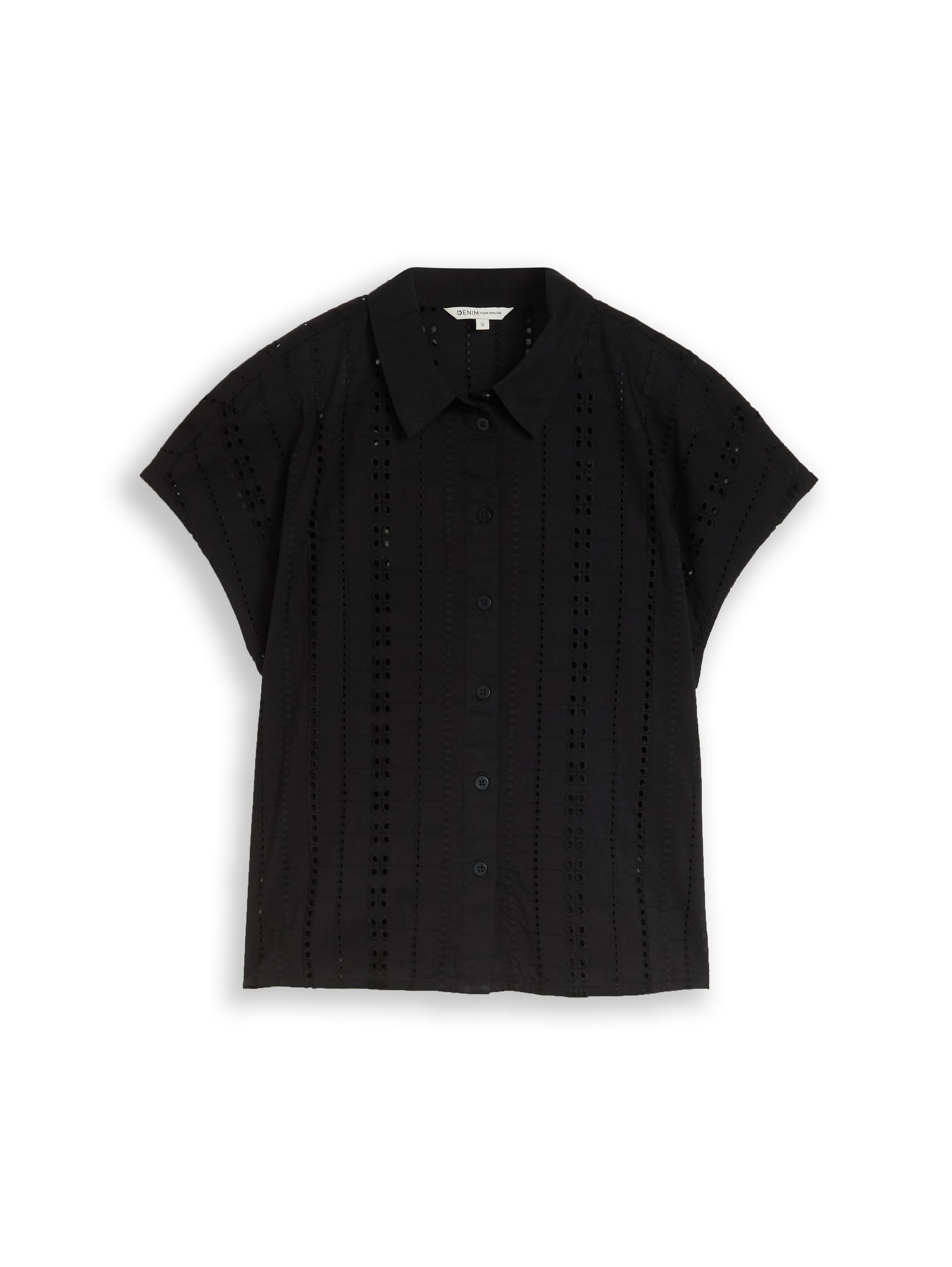 TOM TAILOR Denim Hemdbluse Sommerbluse mit Häkel-Details