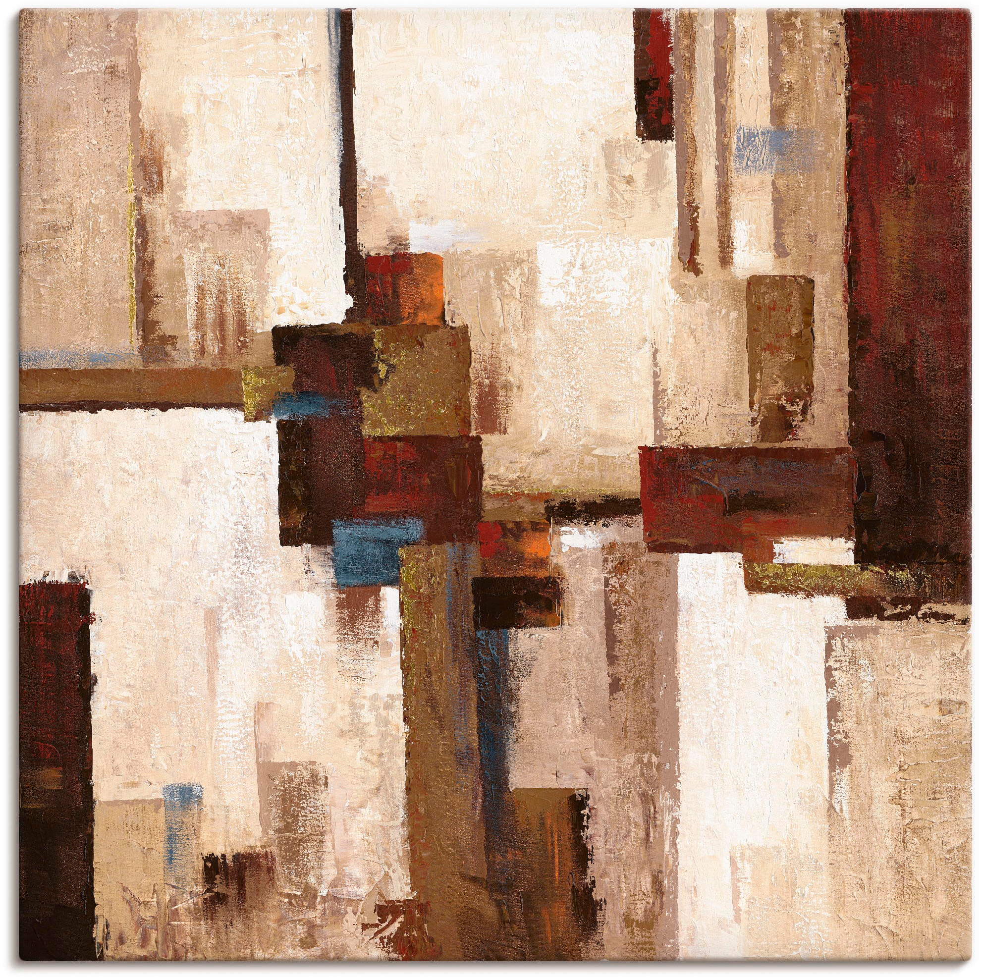 Artland Leinwandbild "Rote und braune Vierecke I" Muster 1 Stk. tlg. auf Ho günstig online kaufen