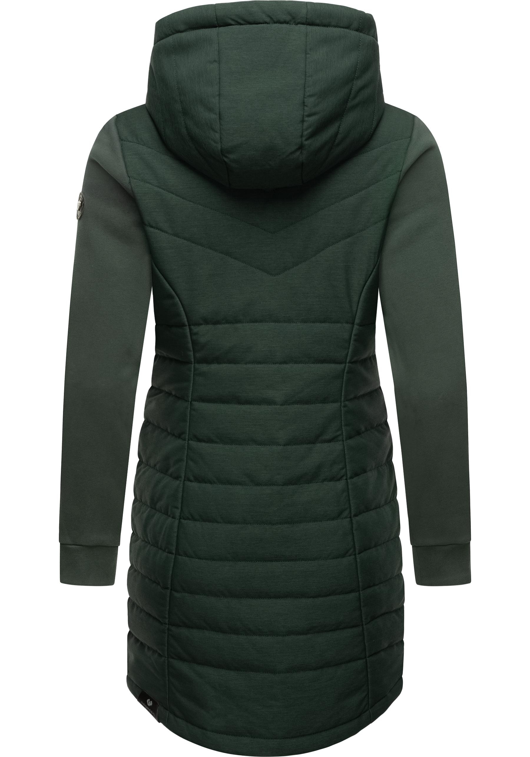 Ragwear Steppmantel »Lucinda Long«, Mantel aus modernem Materialmix mit Kapuze