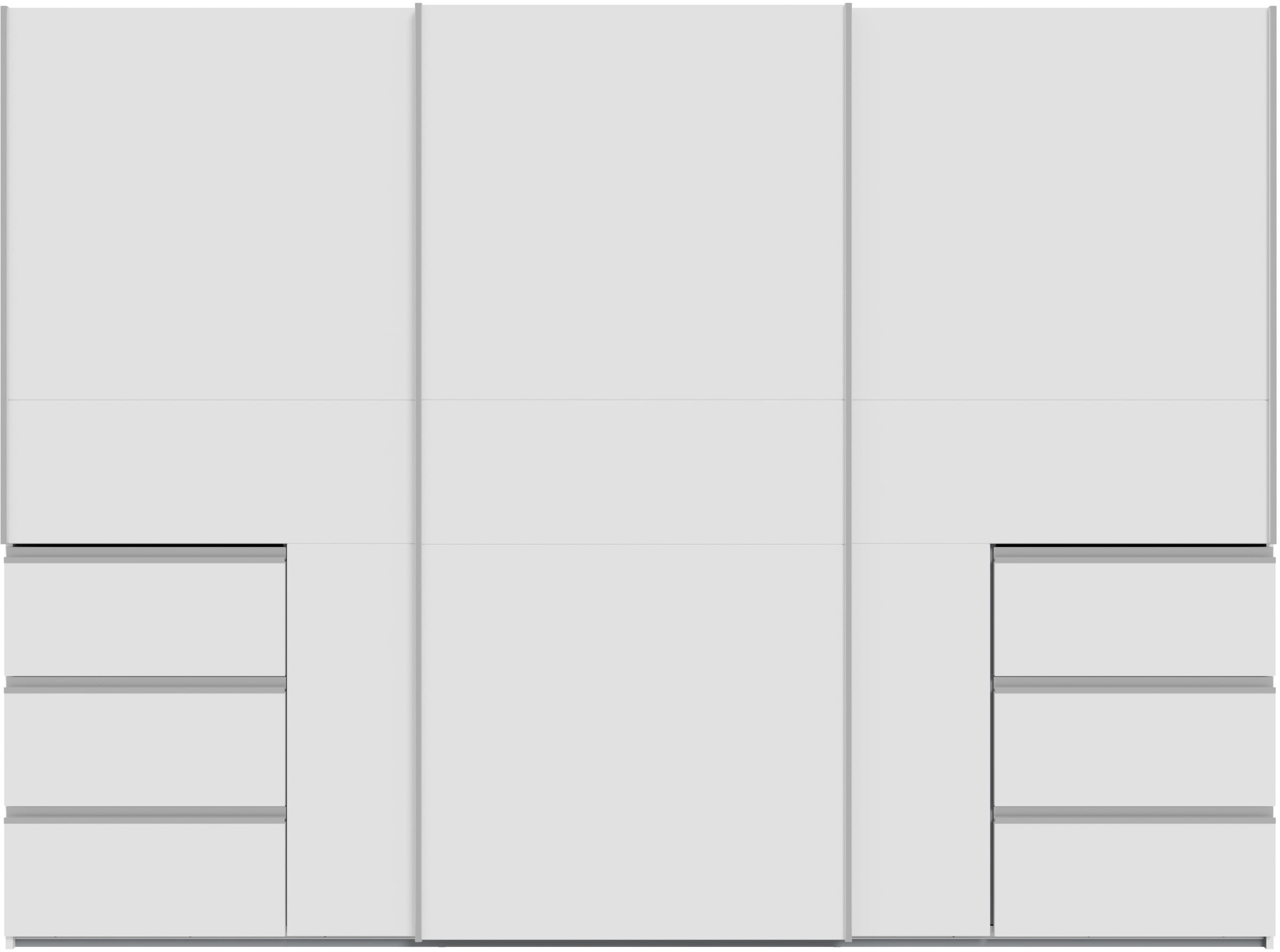 FORTE Schwebetürenschrank, (B/H/T ca. 269,7x200,5x61cm), Schwebetürenschrank, Stauraum, 6 Schubkästen, erhältlich in 2 Dekoren