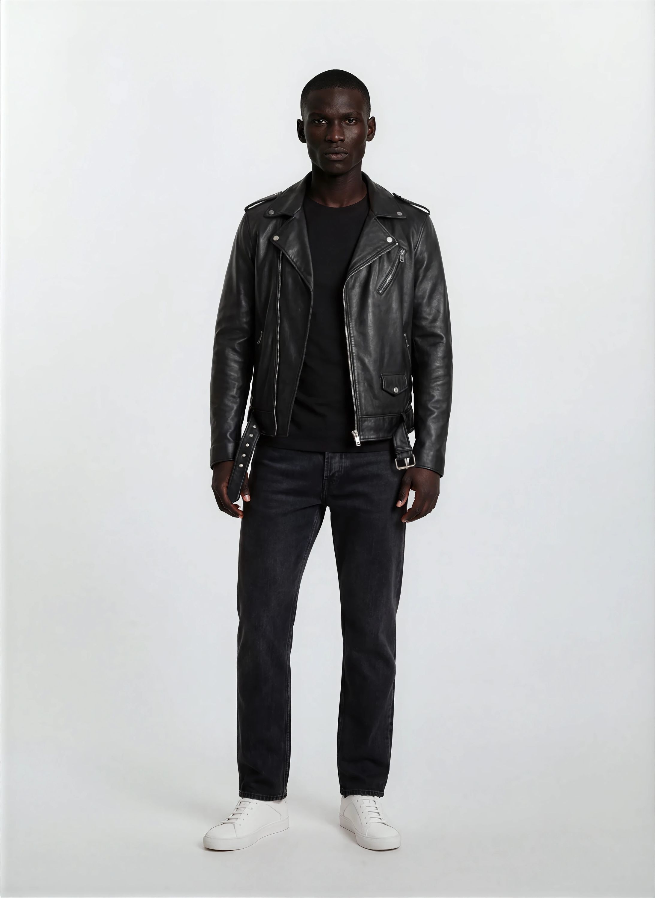 trueprodigy Lederjacke »Easton Diverse Reißverschlüsse und Gürtel« ohne Kapuze