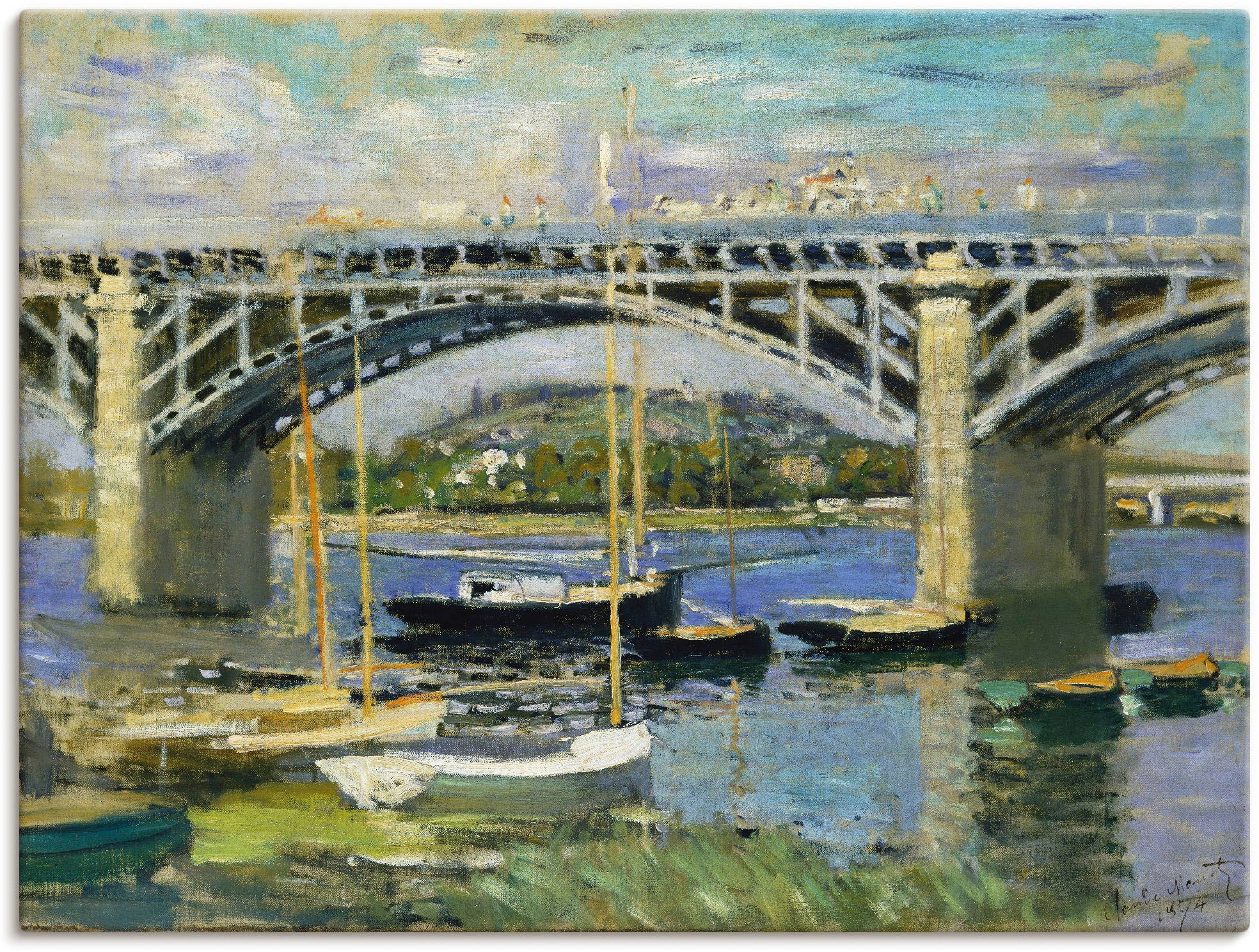 Artland Leinwandbild "Seinebrücke in Argenteuil. 1874", Brücken, (1 St.), auf Keilrahmen gespannt