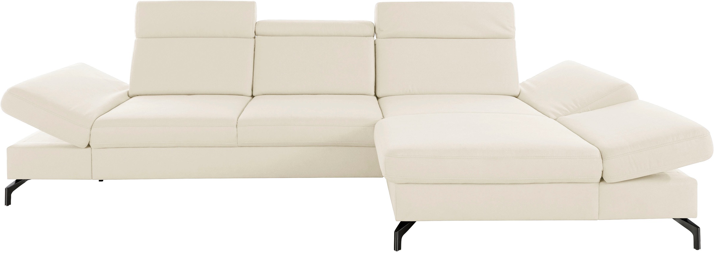 sit&more Ecksofa »Brisbane L-Form«, Fußhöhe 12 cm, inklusive Sitztiefen-, Armteil- und Kopfteilverstellung