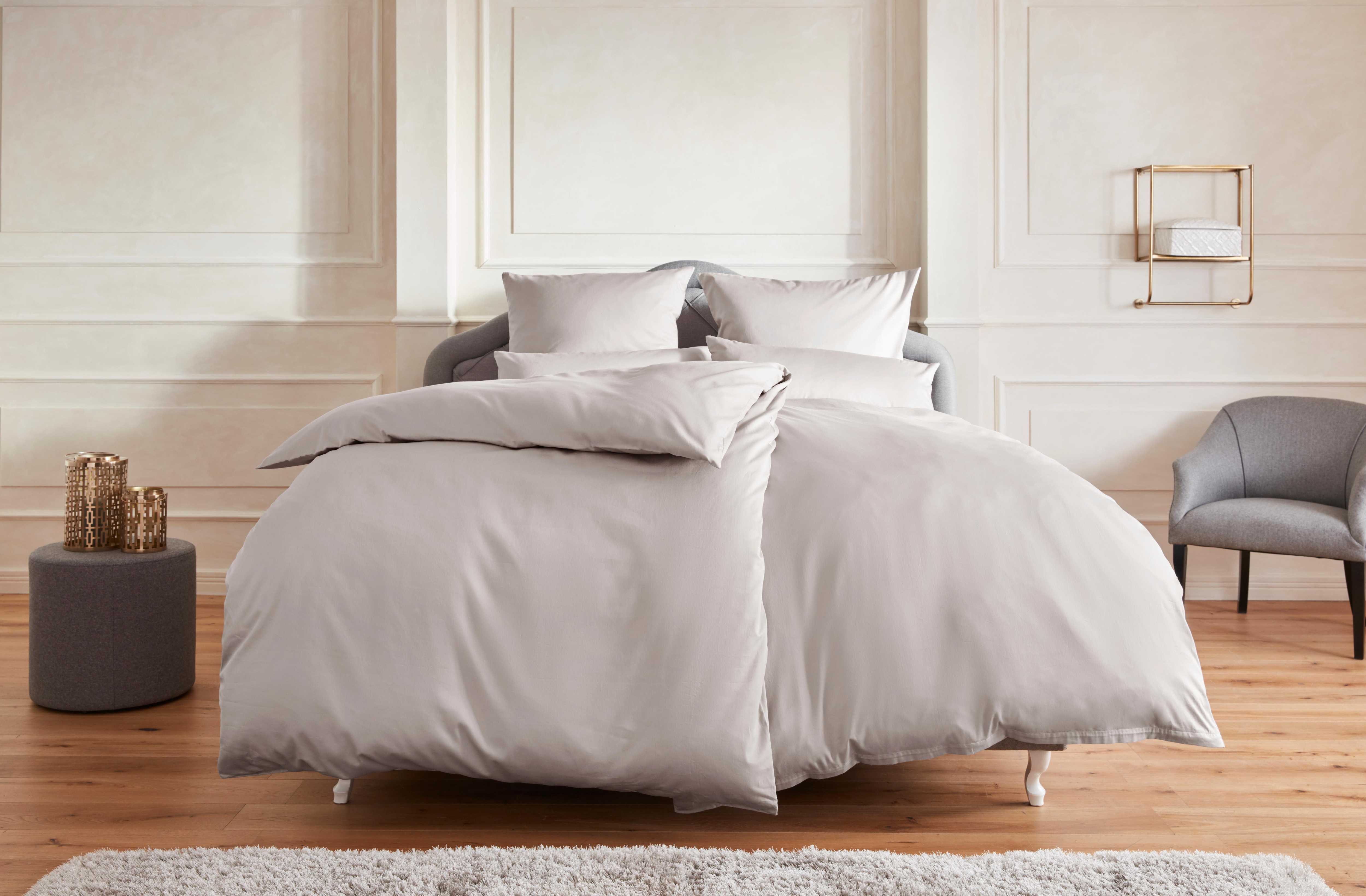 OTTO home Bettwäsche "Mila ab Gr. 135x200 cm aus 100% Baumwolle" 3 Stk. zeitlos elegante Uni Bettwäsche in verschiedenen Premium Qualitäten