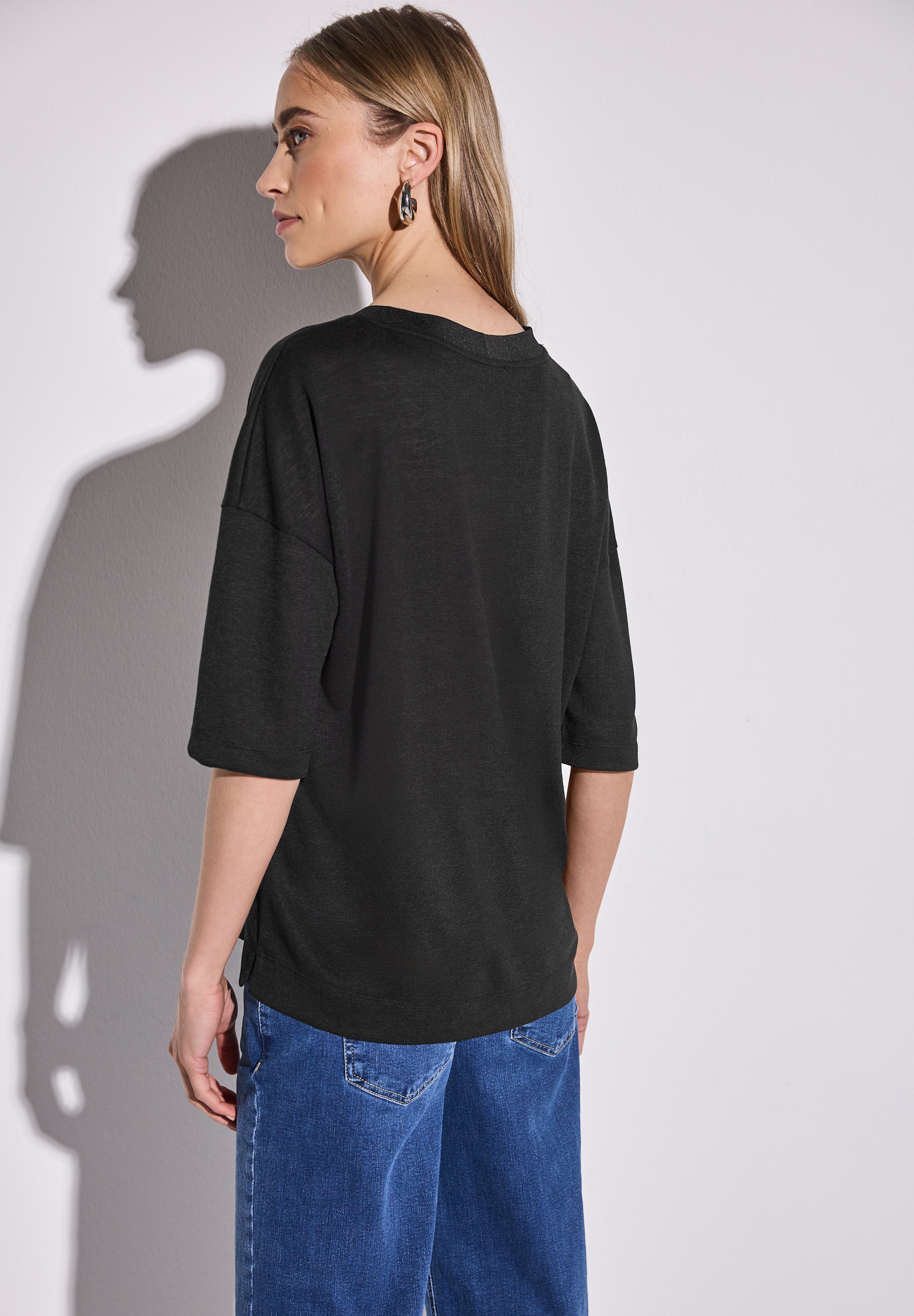 STREET ONE T-Shirt, mit Seitlichen Einschlitzen am Saum