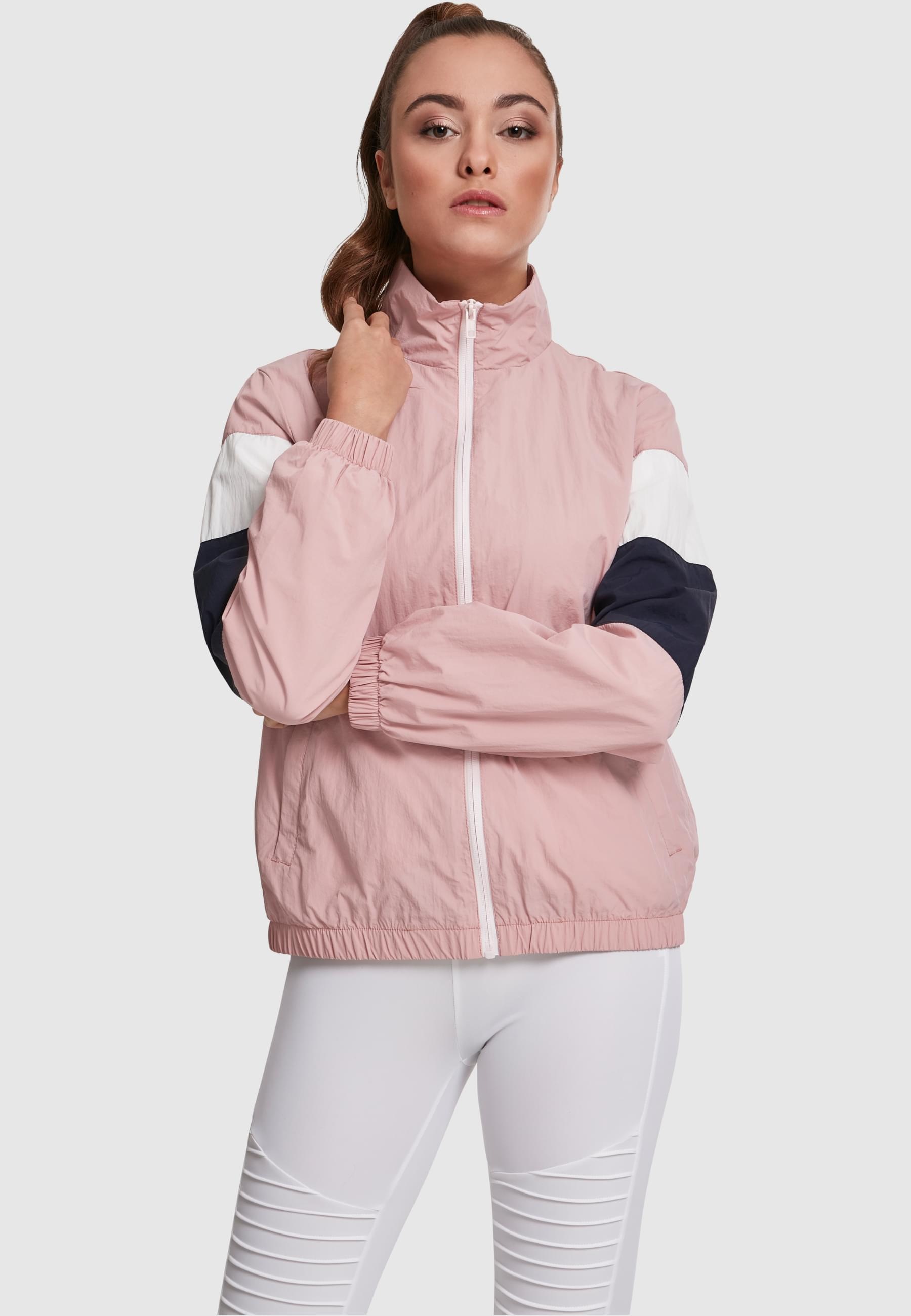 URBAN CLASSICS Allwetterjacke »Urban Classics Damen Ladies 3-Tone Crinkle Track Jacket«, (1 St.), ohne Kapuze