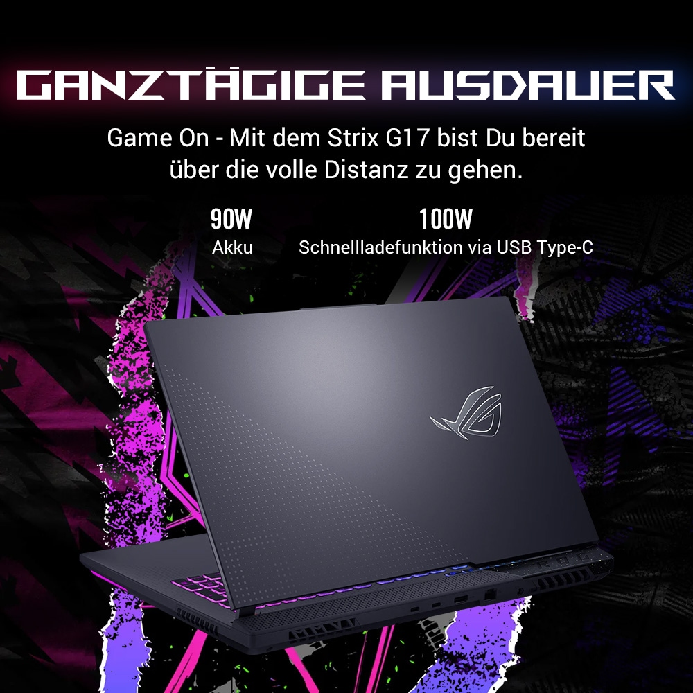 Asus Gaming-Notebook »ROG Strix G17 R9-7940HX 16 1 4060 G713PV-HX198W«, 43,9 cm, / 17,3 Zoll, AMD, Ryzen 9, GeForce RTX 4060, 1000 GB SSD