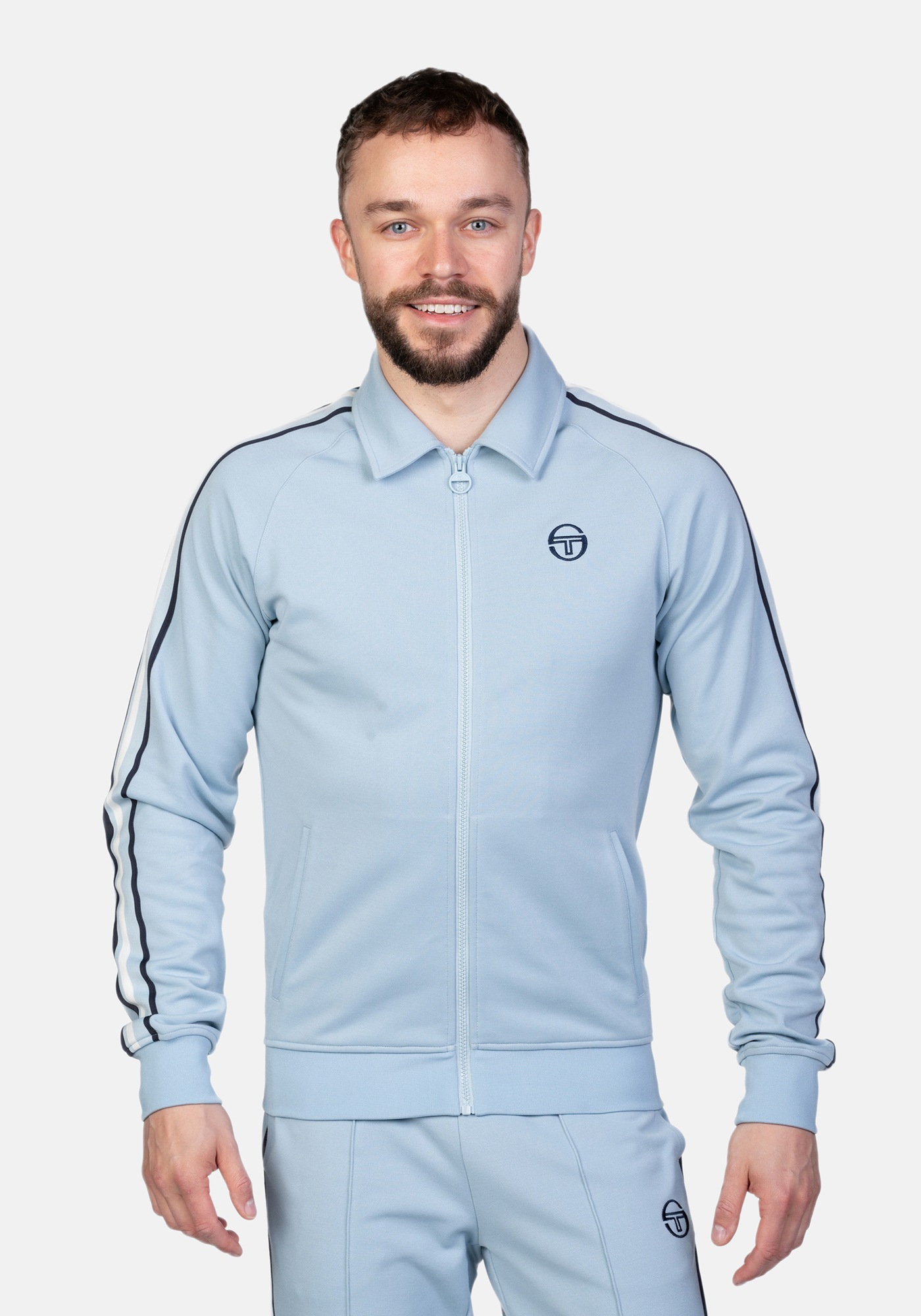 Sergio Tacchini Trainingsjacke »RENSHAW TAPE TRACK TOP Herren«, ohne Kapuze, Trainingsjacke Herren, leichte Jacke, Retro, Sportjacke, Outdoor, Sale