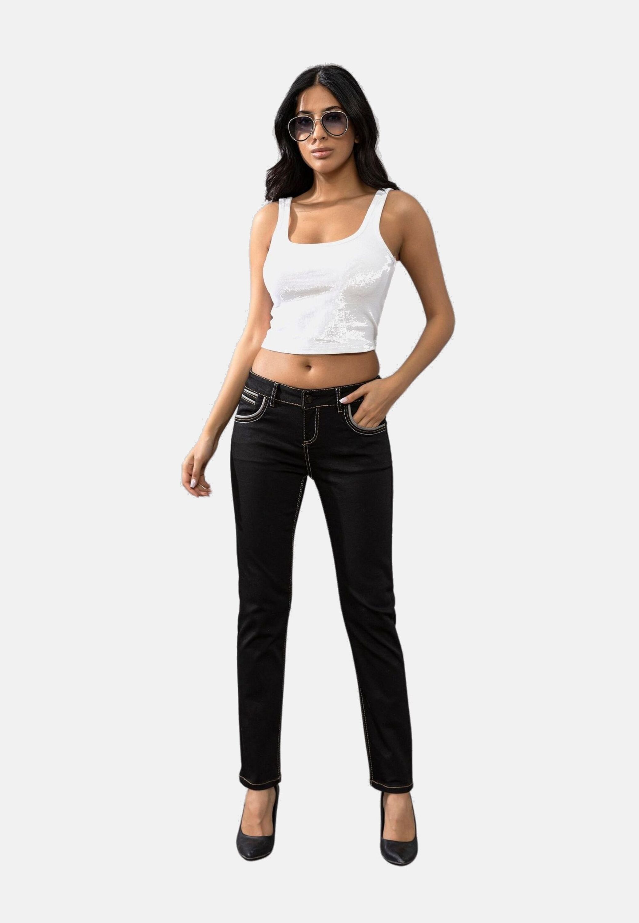 Cipo & Baxx Slim-fit-Jeans "Cipo & Baxx Jeans" mit auffällig farbigen Ziernähten, WD256
