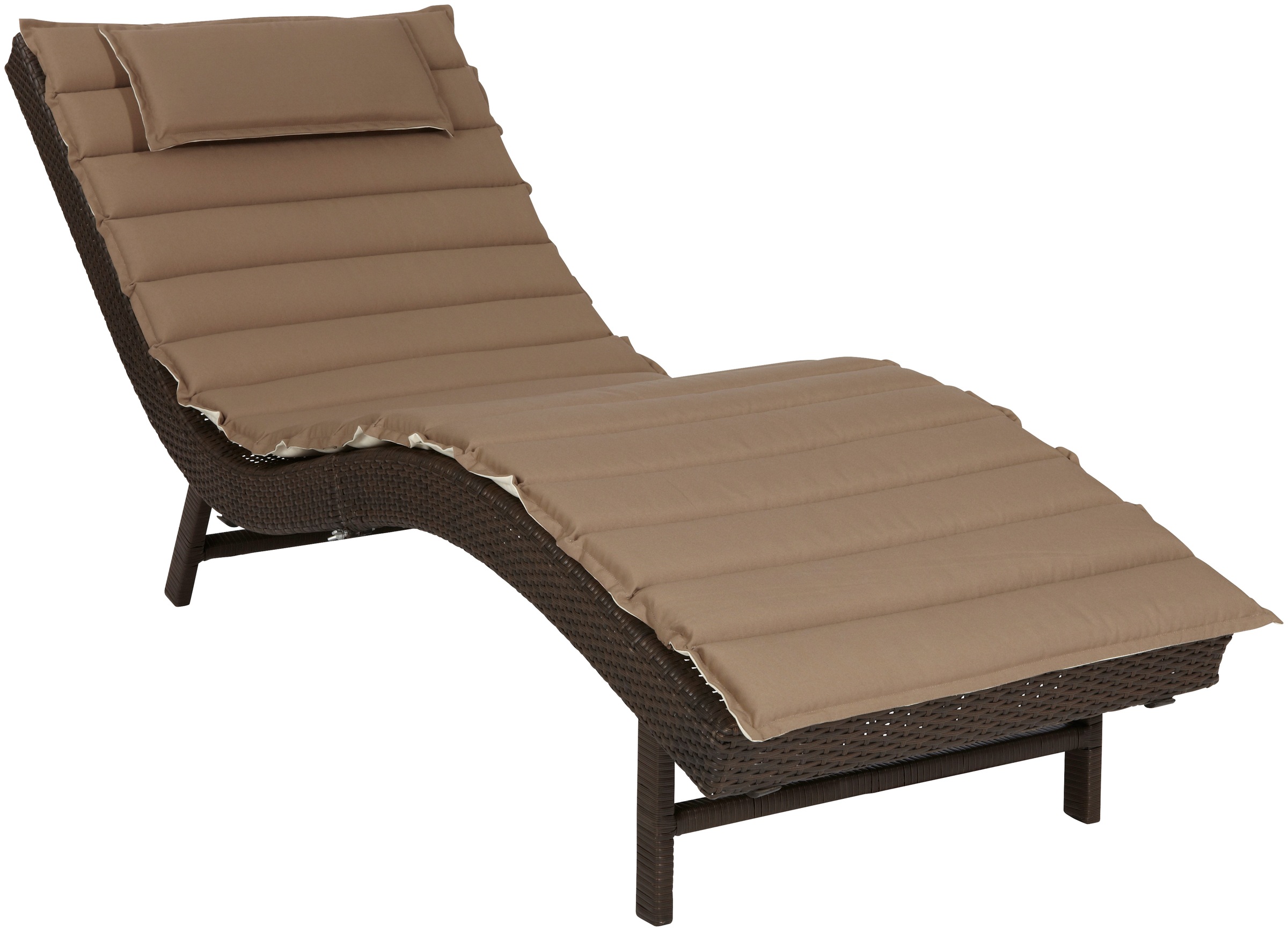 MERXX Gartenliege "Piacenza", Polyrattan, braun, inkl. Wendeauflage günstig online kaufen