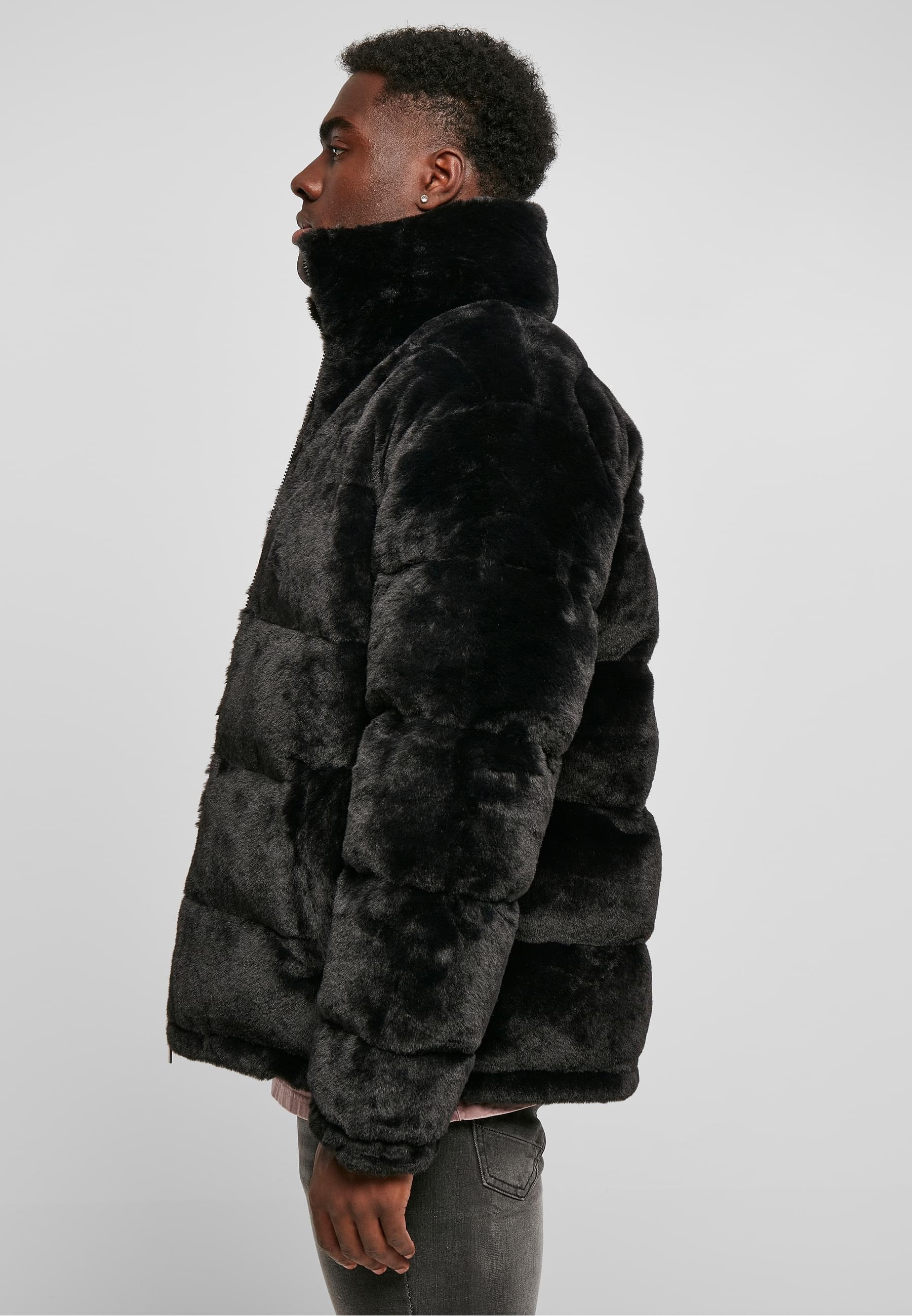 Karl Kani Winterjacke »Karl Kani Herren KM214-014-1 OG Fake Fur Puffer Jacket black«, (1 St.), ohne Kapuze