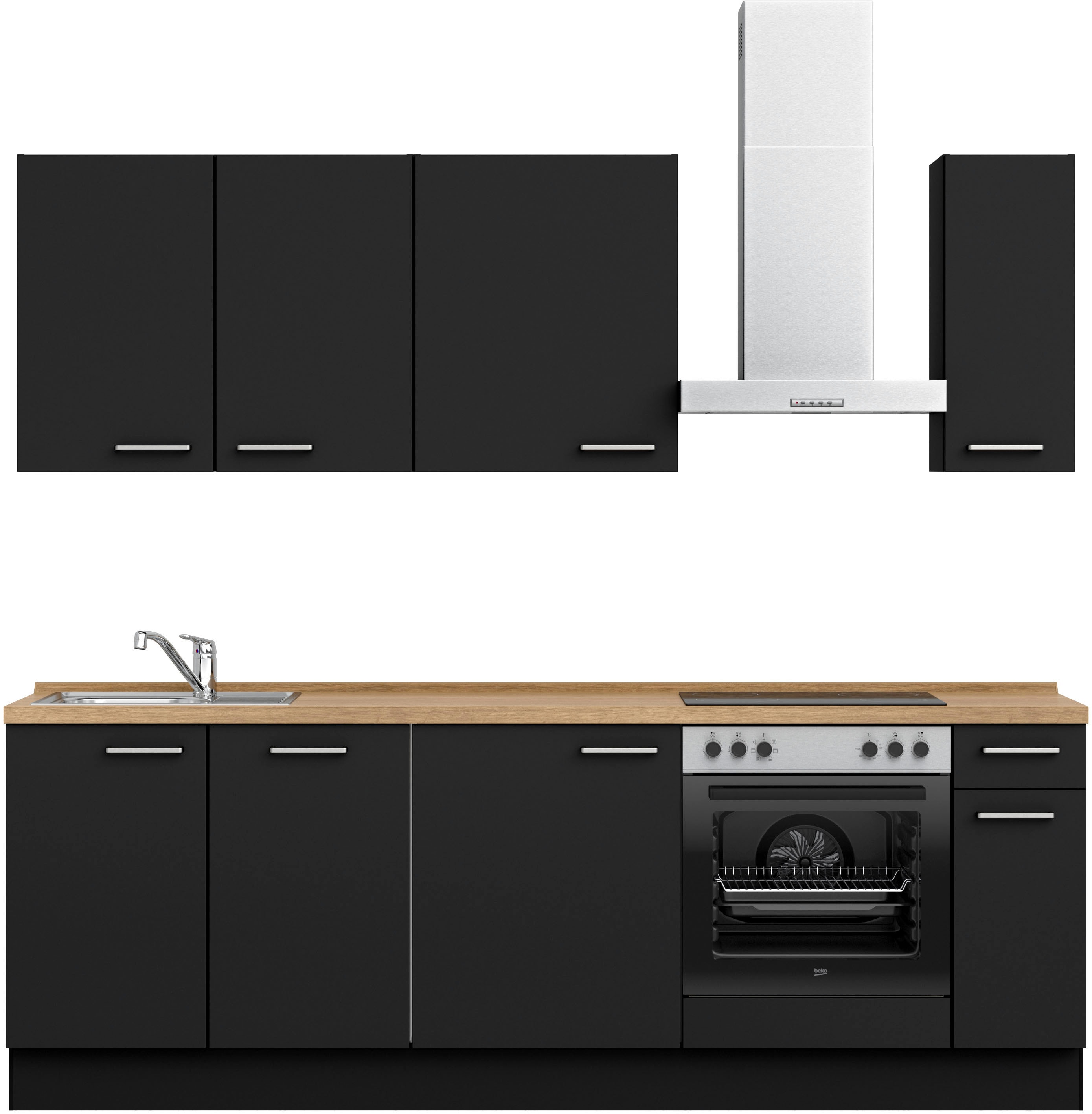 nobilia ""Touch I", NEU: individuell anpassbar mit gratis Profi-Beratung" vormontiert, Breite 240 cm, Ausrichtung wählbar, wahlw. mit E-Geräten