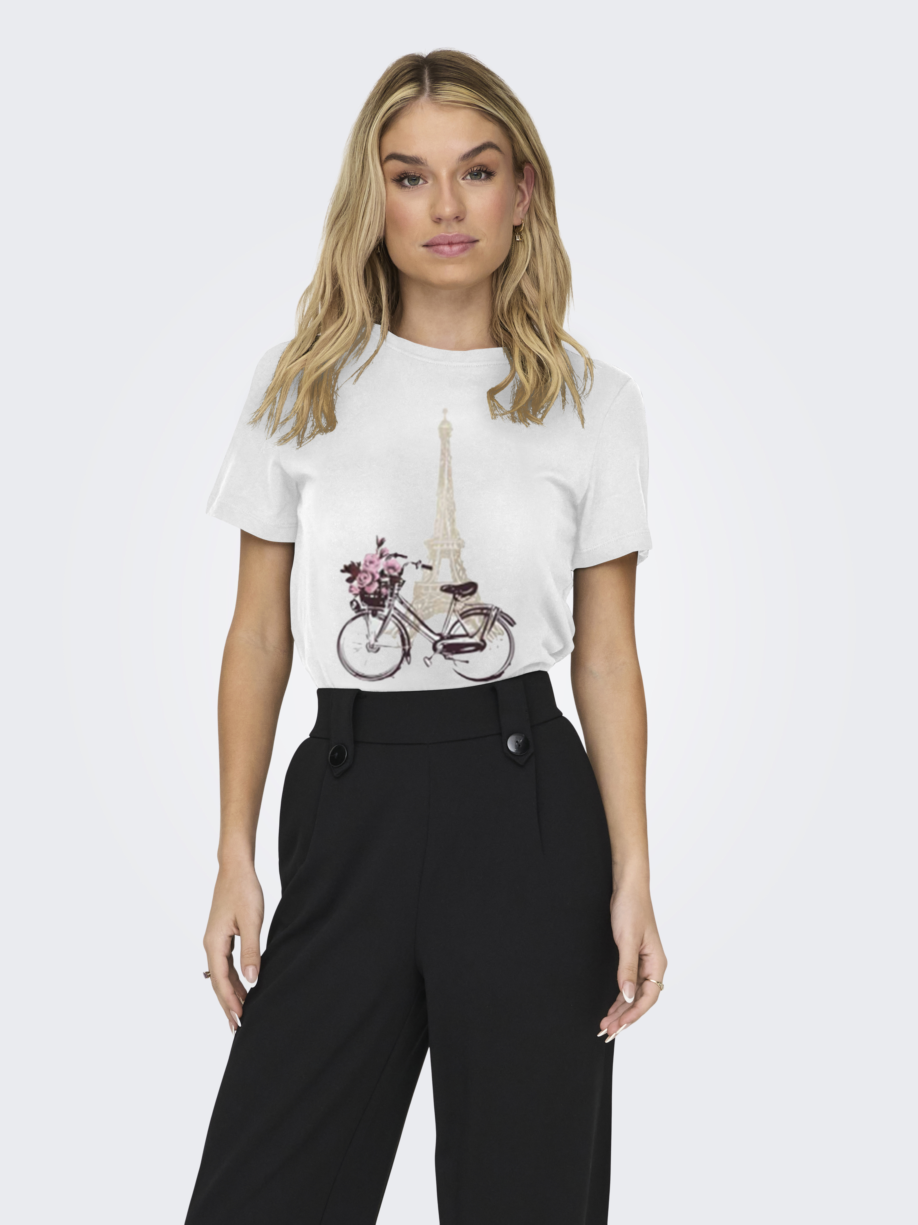 T-shirt Femme Only Women's Onllouisa - Manches Courtes Cap Sleeve - Dos En Viscose, Devant En Polyester Pailleté