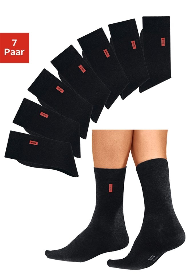 H.I.S Basicsocken "Herren Business Alltagssocken, Arbeit, Büro, Reisen" Packung, 7 Stk. tlg. in angenehmer Baumwollqualität