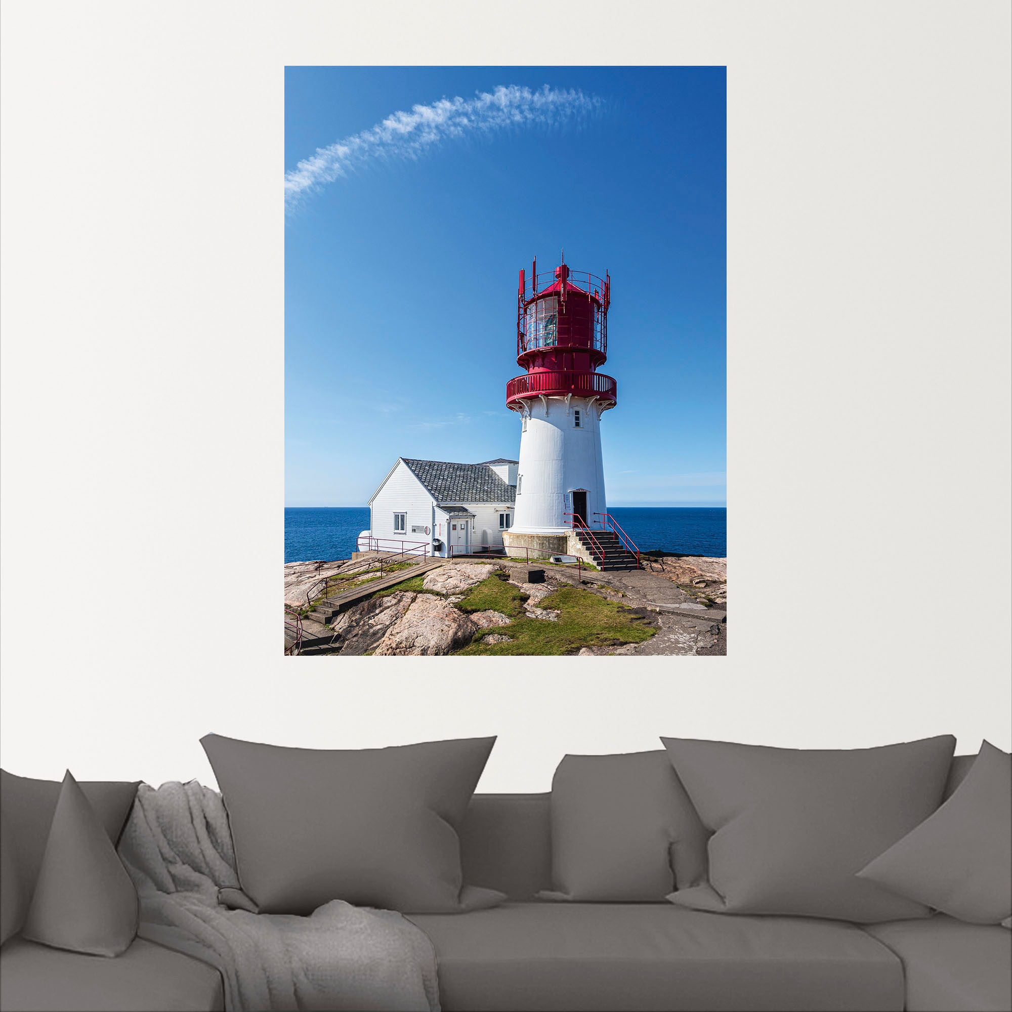 Artland Wandbild »Leuchtturm Lindesnes Fyr in Norwegen«, Gebäude, (1 St.), als Alubild, Leinwandbild, Wandaufkleber oder Poster in versch. Größen