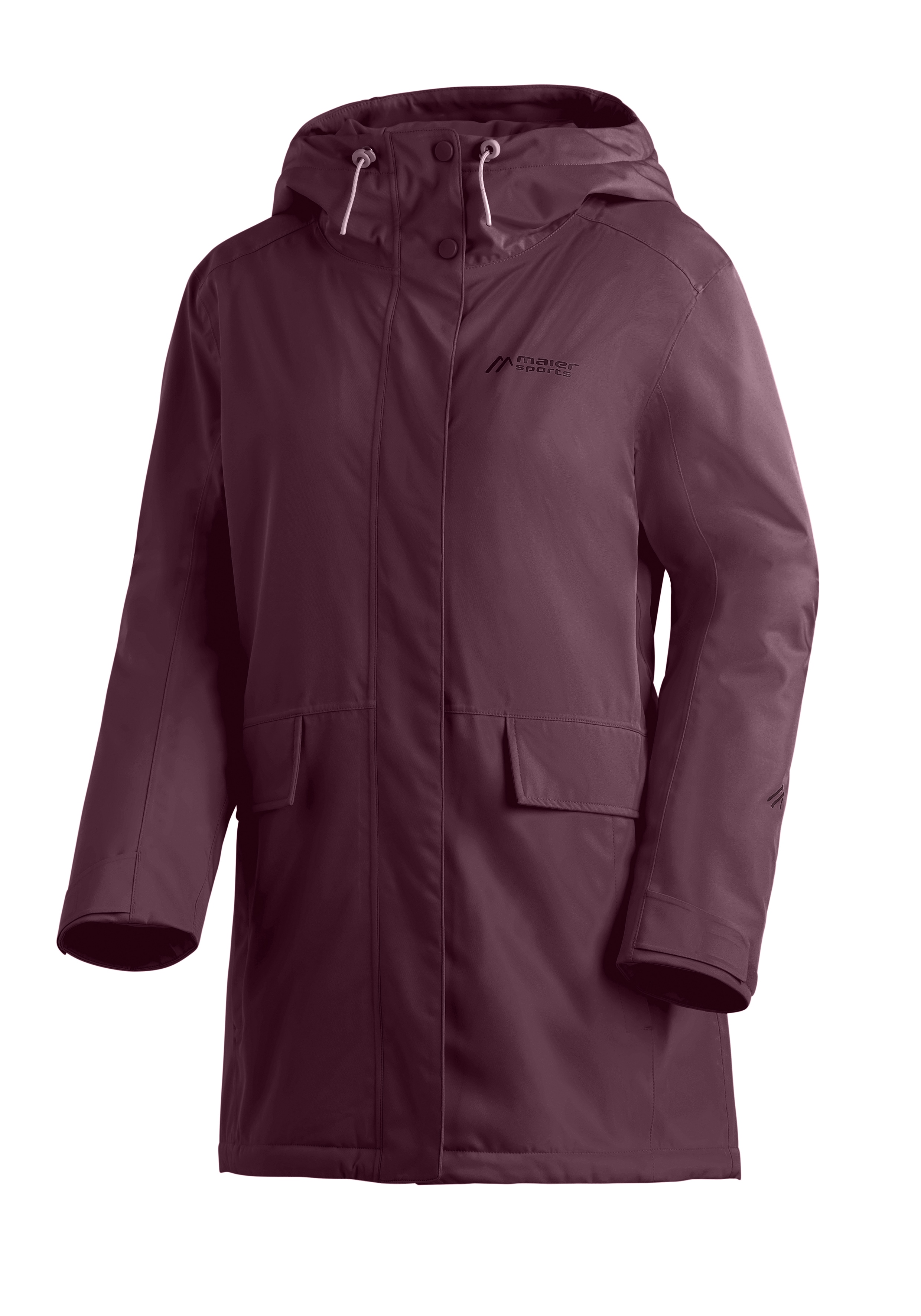 MAIER SPORTS Damen Winterjacke "Lisbon Coat", lila, Gr. 44, 100% POLYESTER, Jacken, Damen Wintermantel, wattierte Regenjacke, wasserdicht +