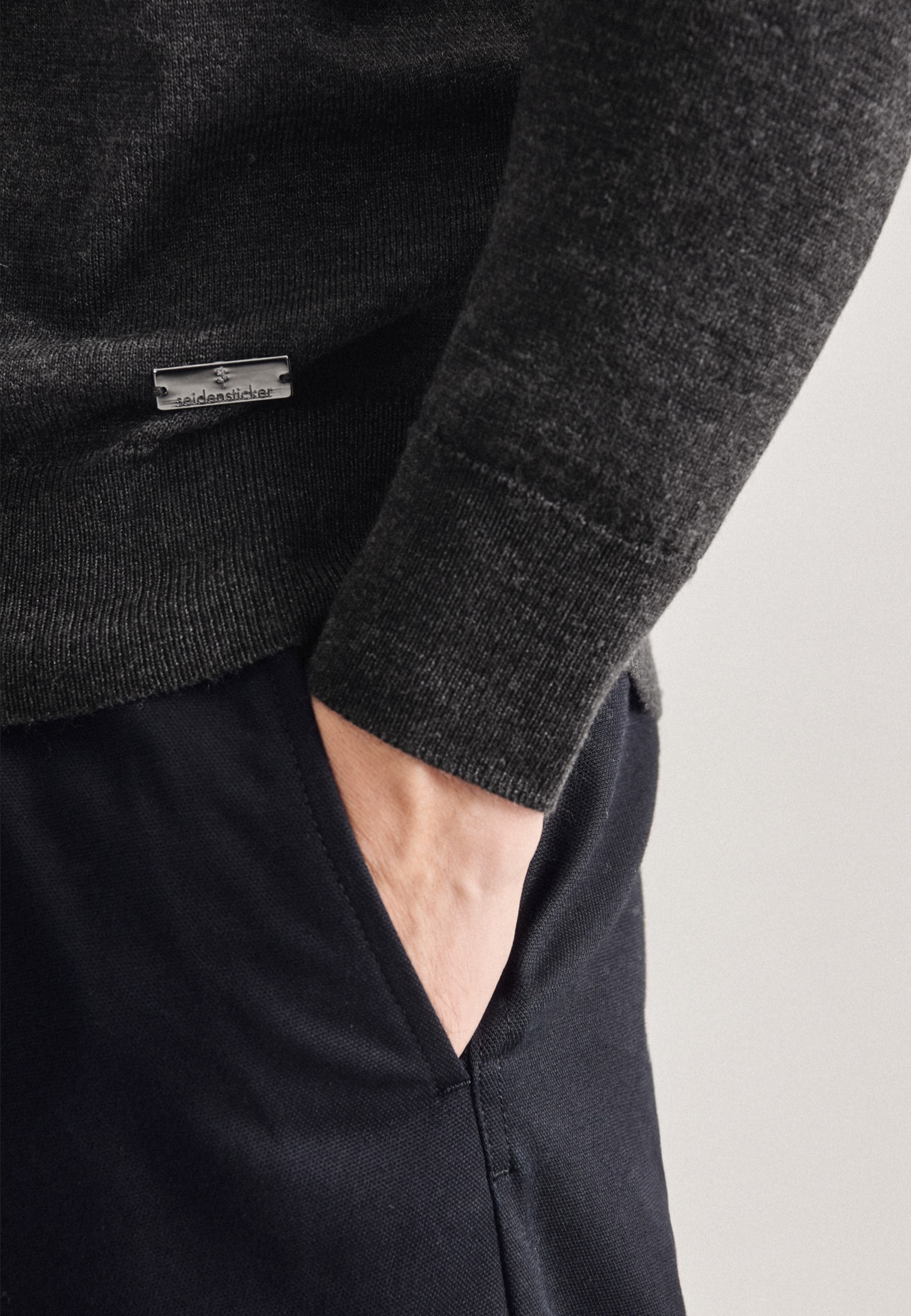 seidensticker Strickpullover »Schwarze Rose«, Rundhals Uni