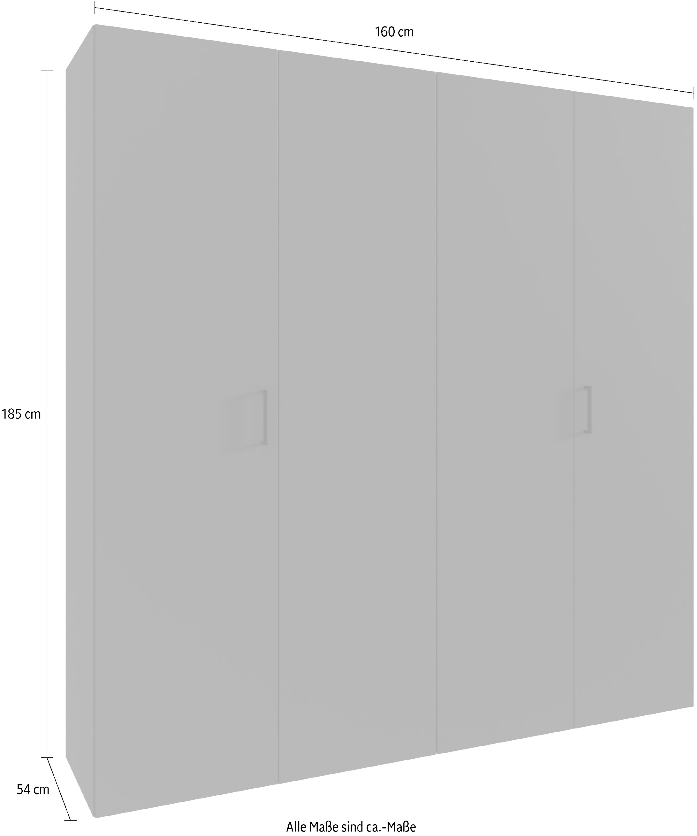 Wimex Kleiderschrank »Mugano,in 8 Breiten,3 Höhen,2 Tiefen, viele Farben, Made in Germany«, (in Basic oder Premium Ausstattung mit 2 weiteren Einlegeböden), mit langen oder kurzen Griffen aus Metall, mit oder ohne Spiegel