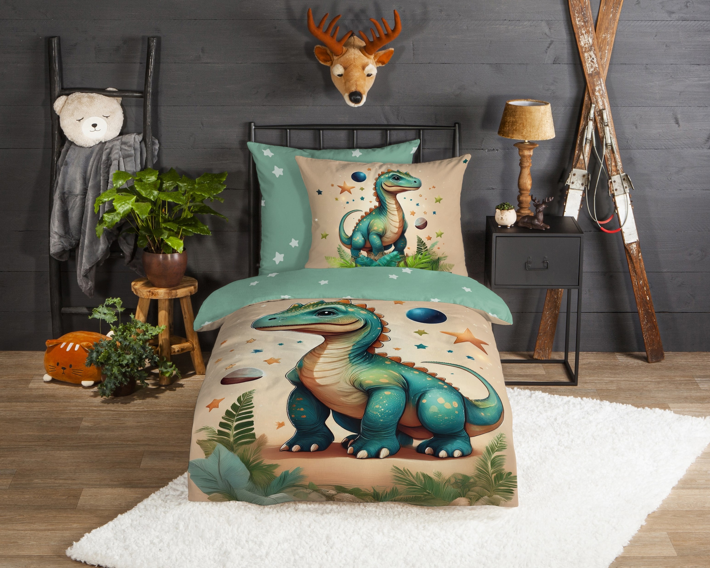 good morning Kinderbettwäsche "Milo" 2 Stk. tlg. Flanell Biber, 135x200, Wa günstig online kaufen