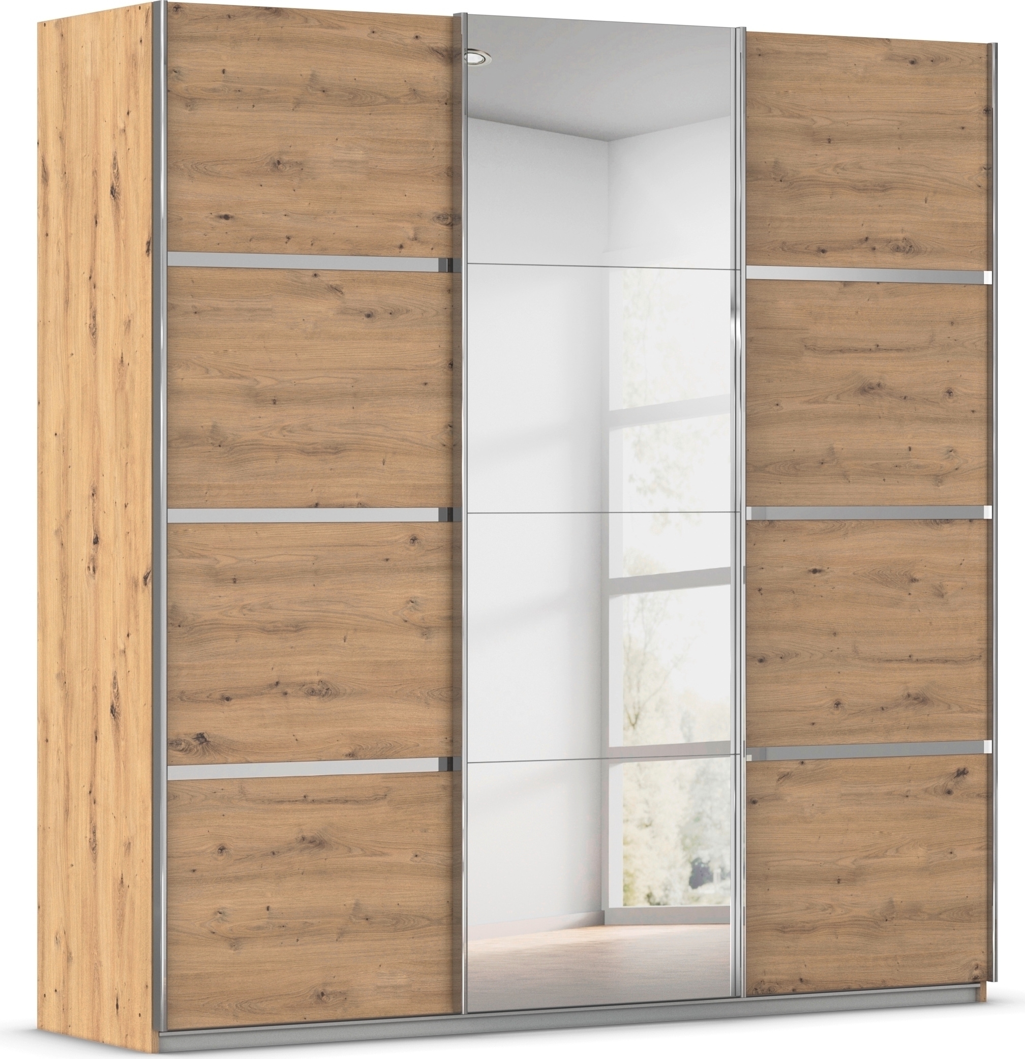 OTTO home Kleiderschrank "Mehrzweckschrank Aktenschrank Möbel Mietswohnung Schlafzimmer AVOLA" 3 verschiedene Ausstattungen BASIC/CLASSIC/PREMIUM (inkl. SOFT-CLOSE), mit eleganten Zierleisten in Chrom, Schwarz oder Weiß MADE IN GERMANY
