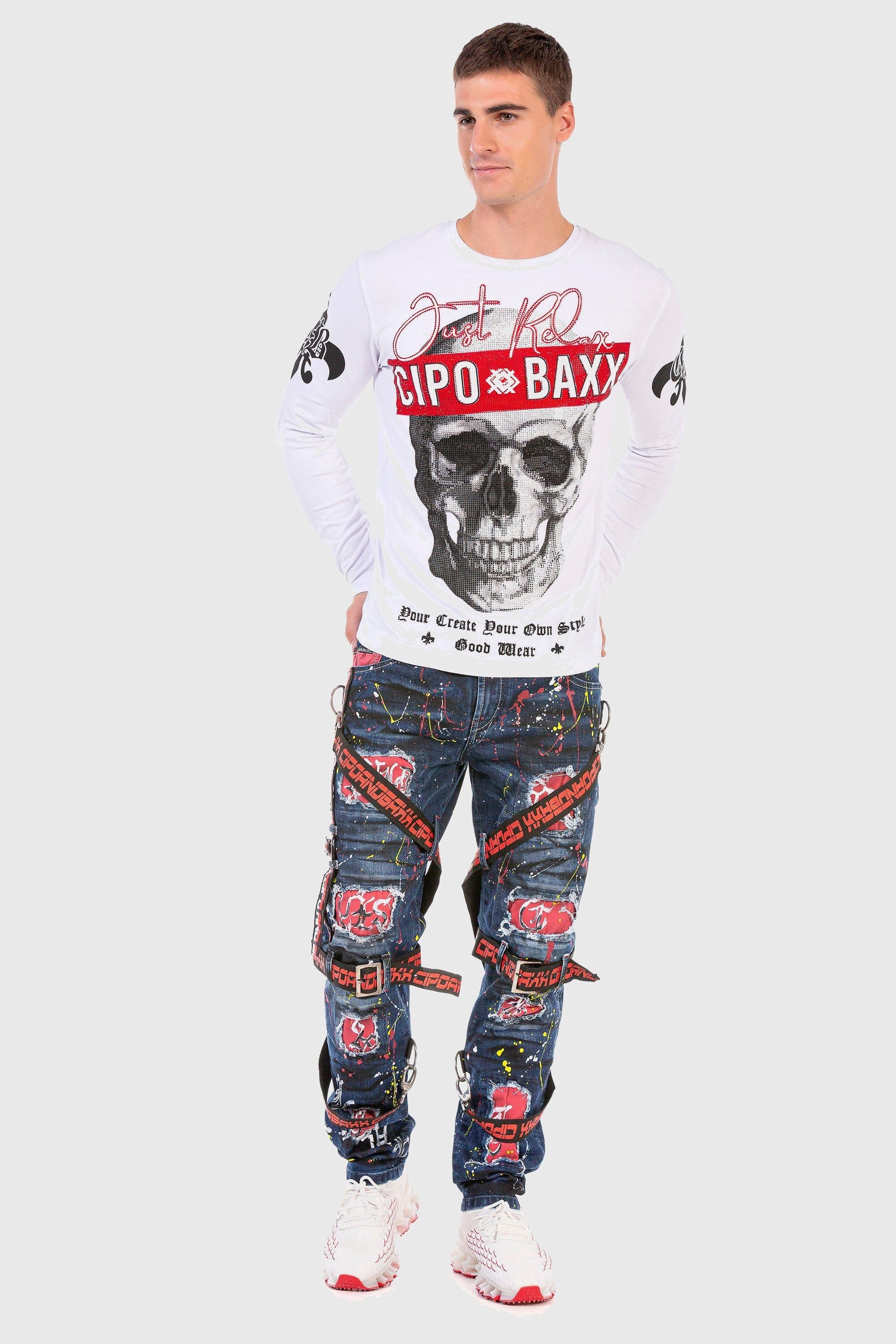 Cipo & Baxx CIP-CL516 Long Sleeve T-Shirt White M 3