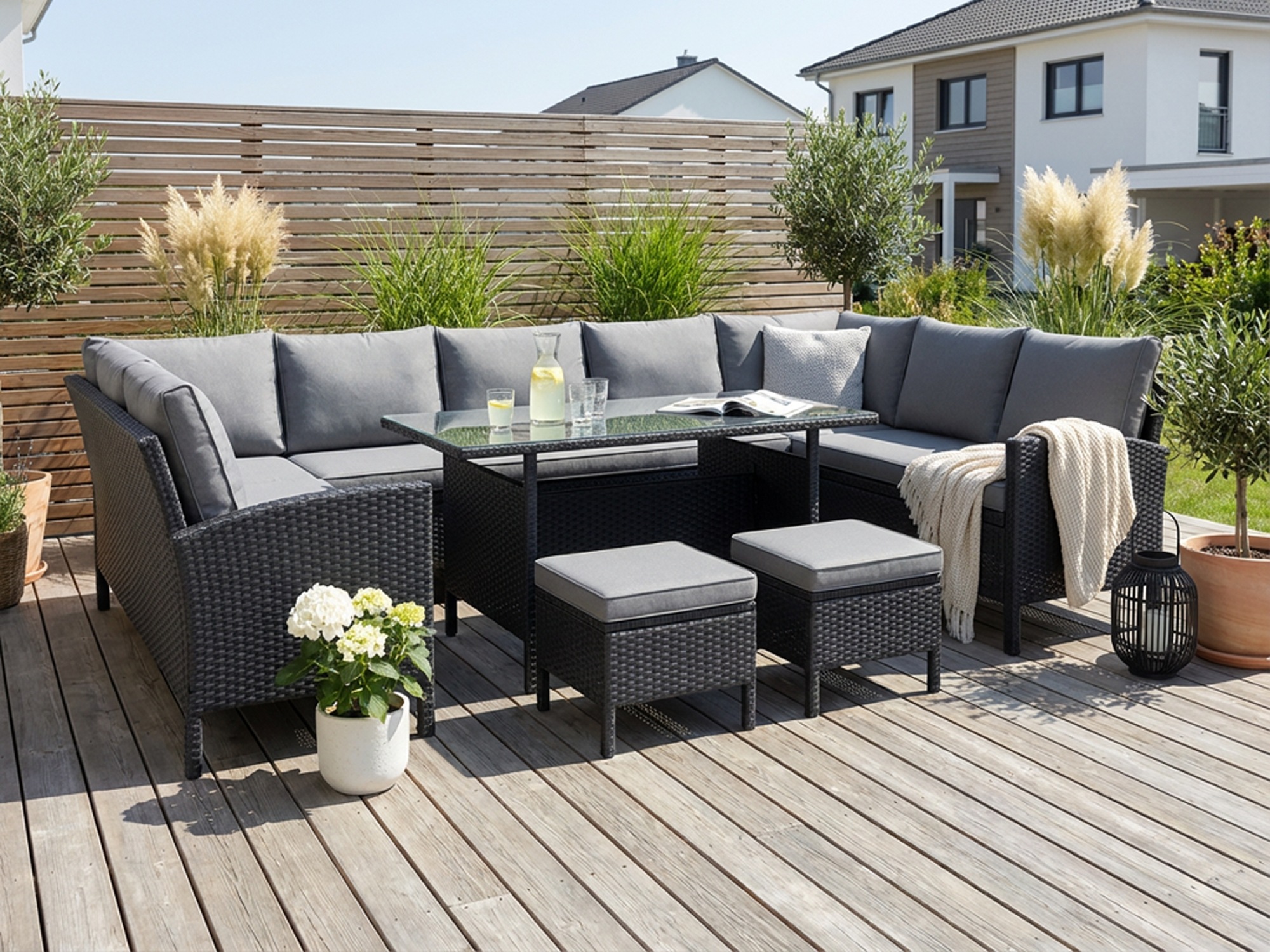 KONIFERA Gartenlounge-Set ""Miami"" Set, 3x 3er Sofabank, Tisch 66x120x74 c günstig online kaufen