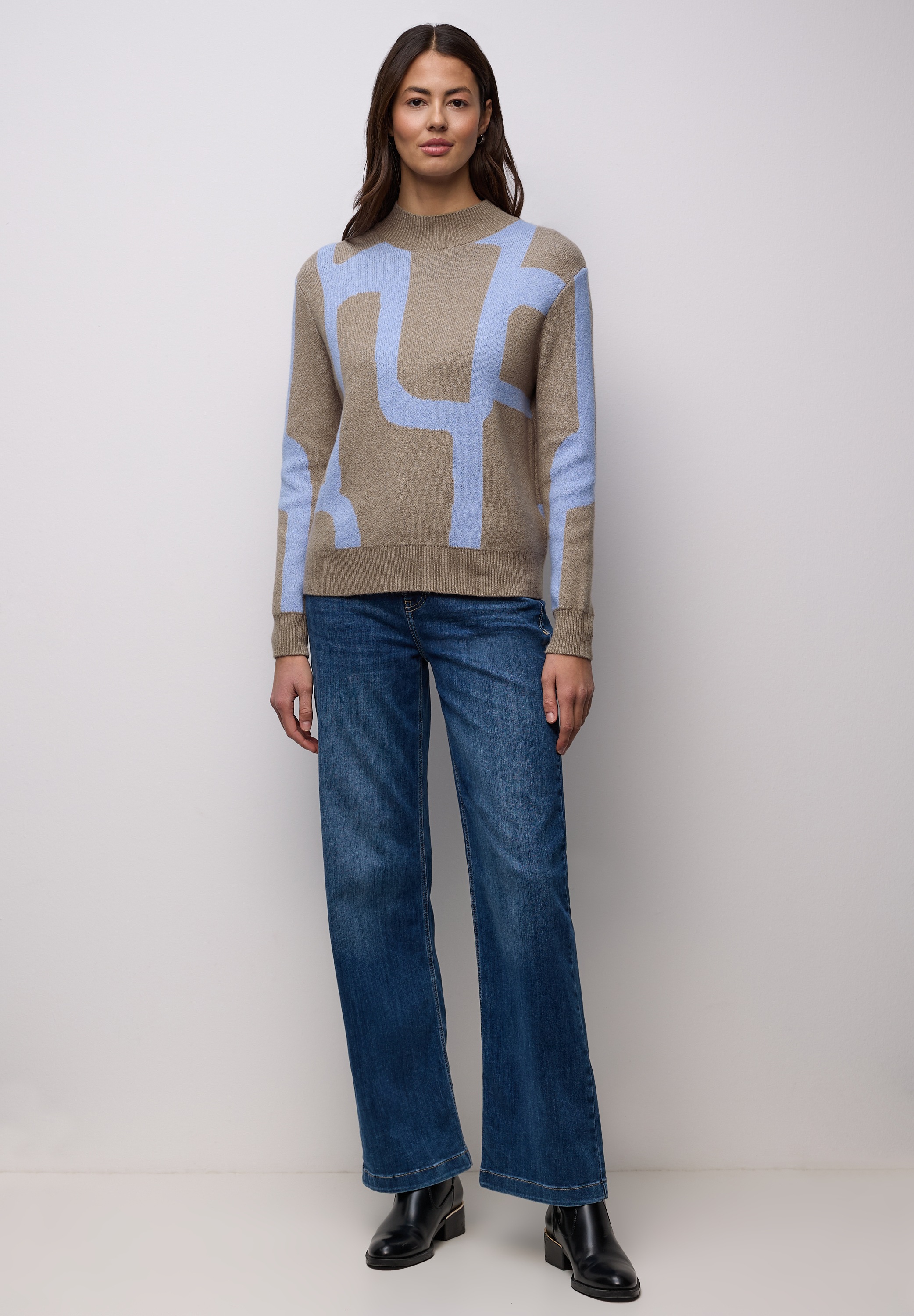 STREET ONE Rollkragenpullover mit grafischem Muster