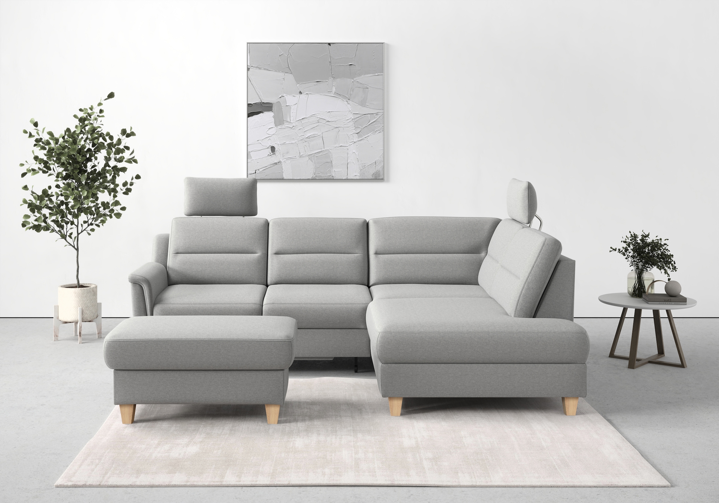 sit&more Ecksofa "Farö L-Form" inklusive Federkern, wahlweise mit Schlaffunktion und Bettkasten