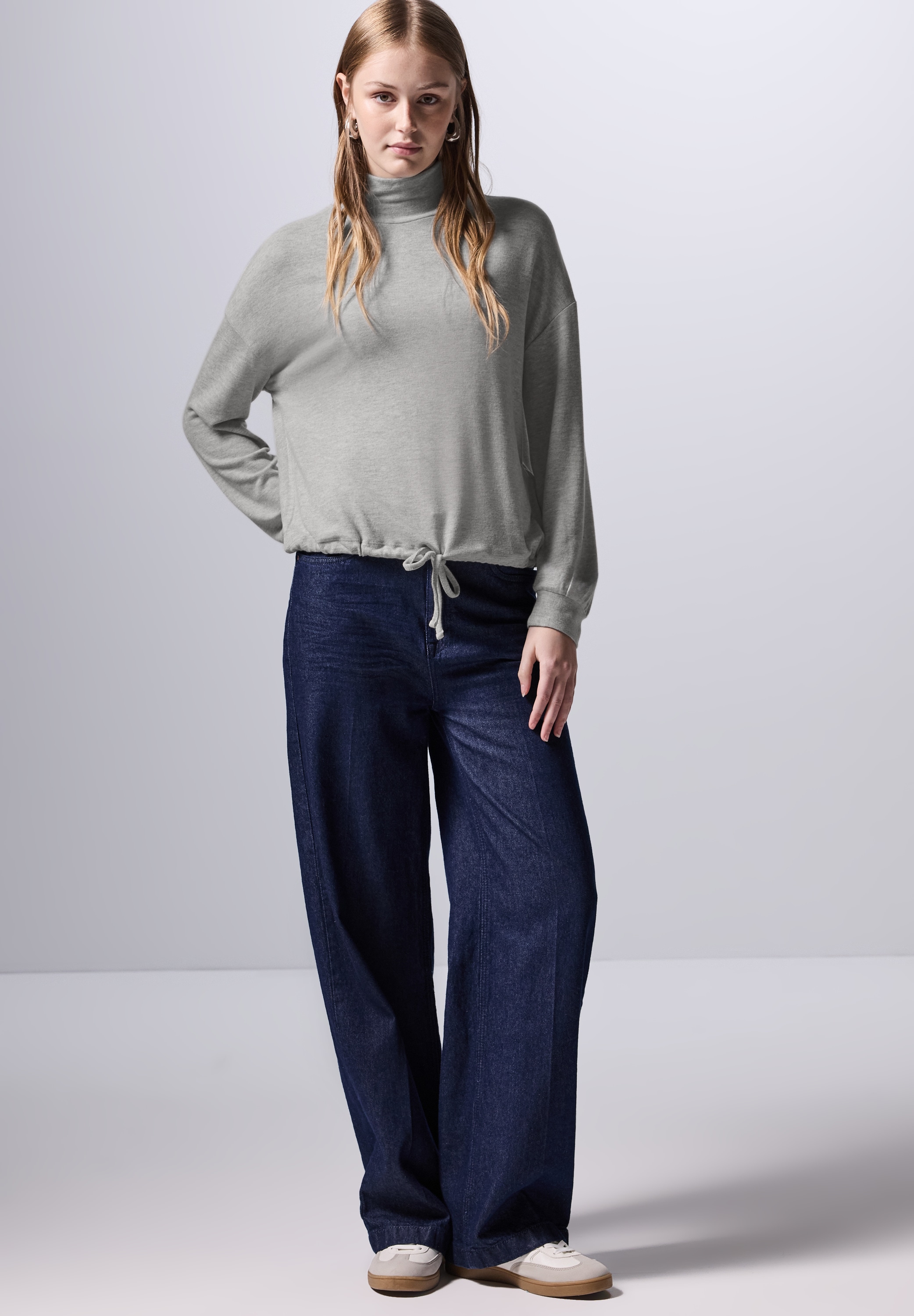 STREET ONE STUDIO Langarmshirt, aus softem Materialmix
