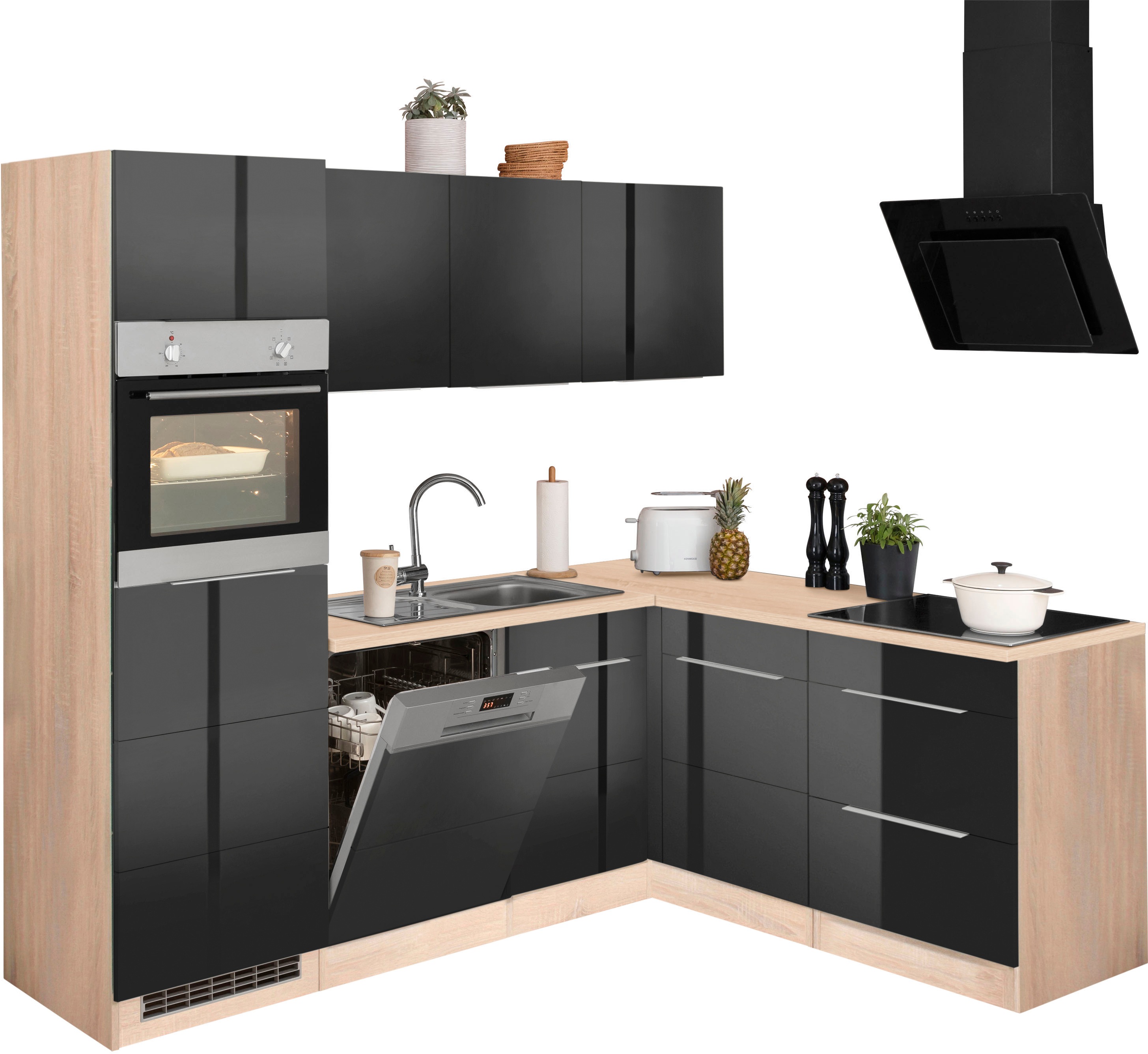 Thumbnail - KOCHSTATION Winkelküche "KS-Brindisi", Stellbreite 230/170 cm, wahlweise mit E-Geräten, mit MDF-Fronten