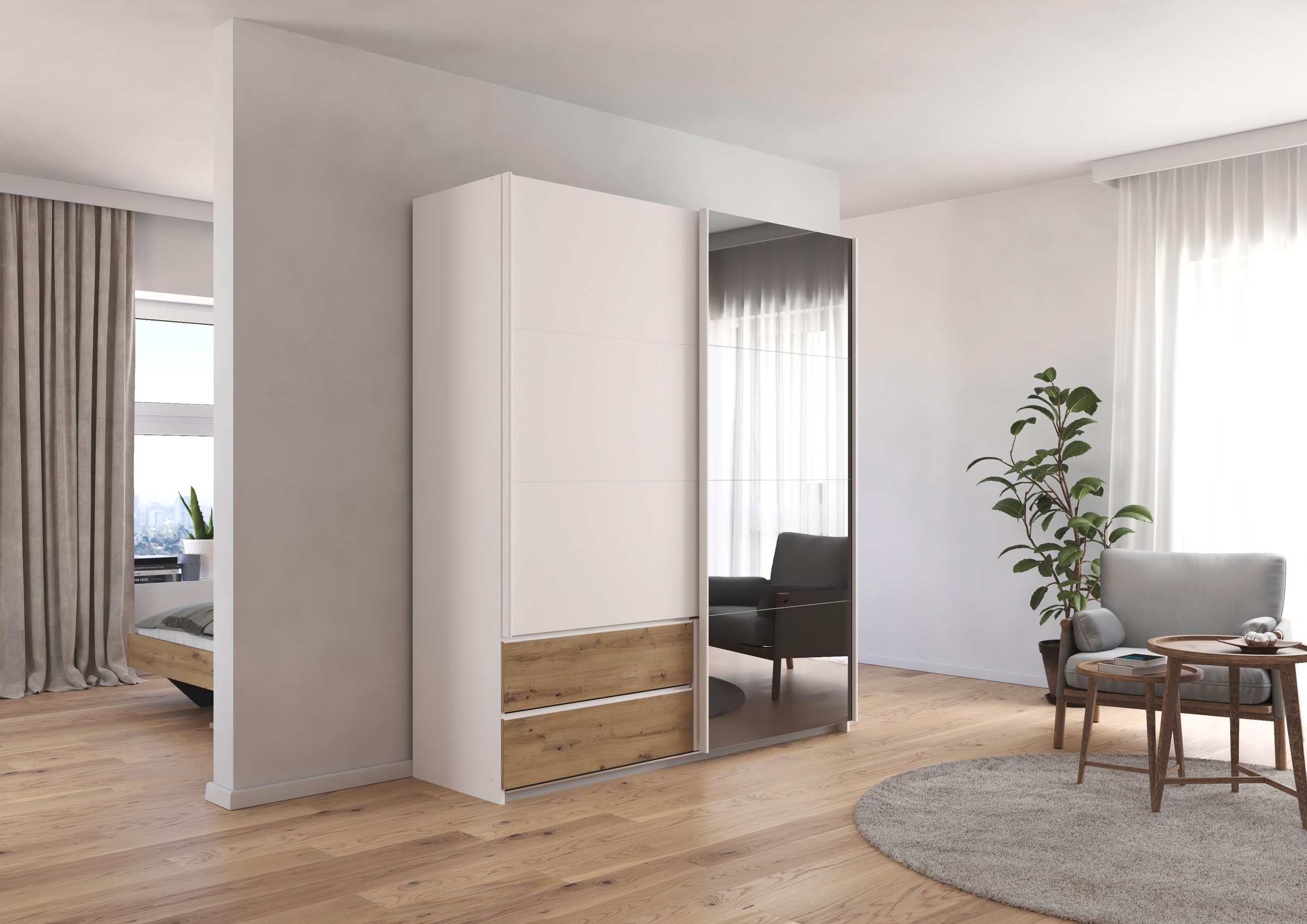 rauch Schwebetürenschrank "Kleiderschrank Schrank Garderobe ELARA Glastür/G günstig online kaufen