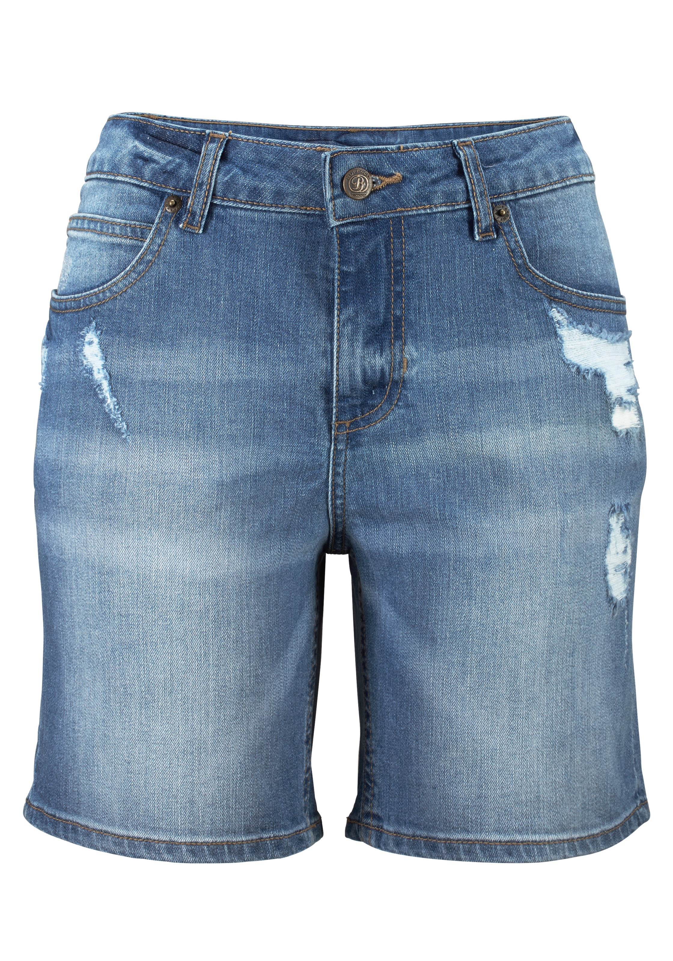 Buffalo Jeansbermudas, mit Destroyed-Effekten, Shorts zum Krempeln, kurze H günstig online kaufen